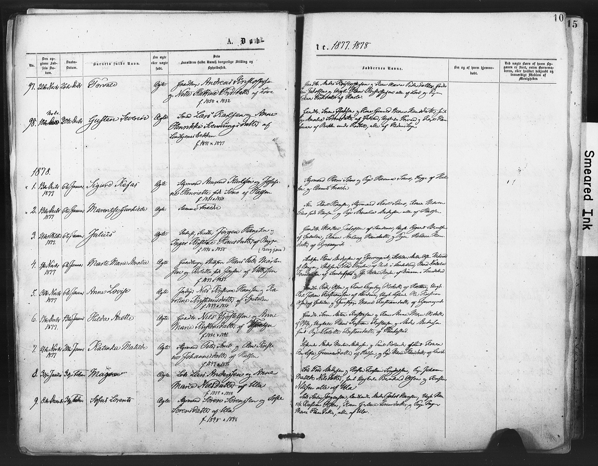 Tjølling kirkebøker, AV/SAKO-A-60/F/Fa/L0008: Parish register (official) no. 8, 1877-1886, p. 10