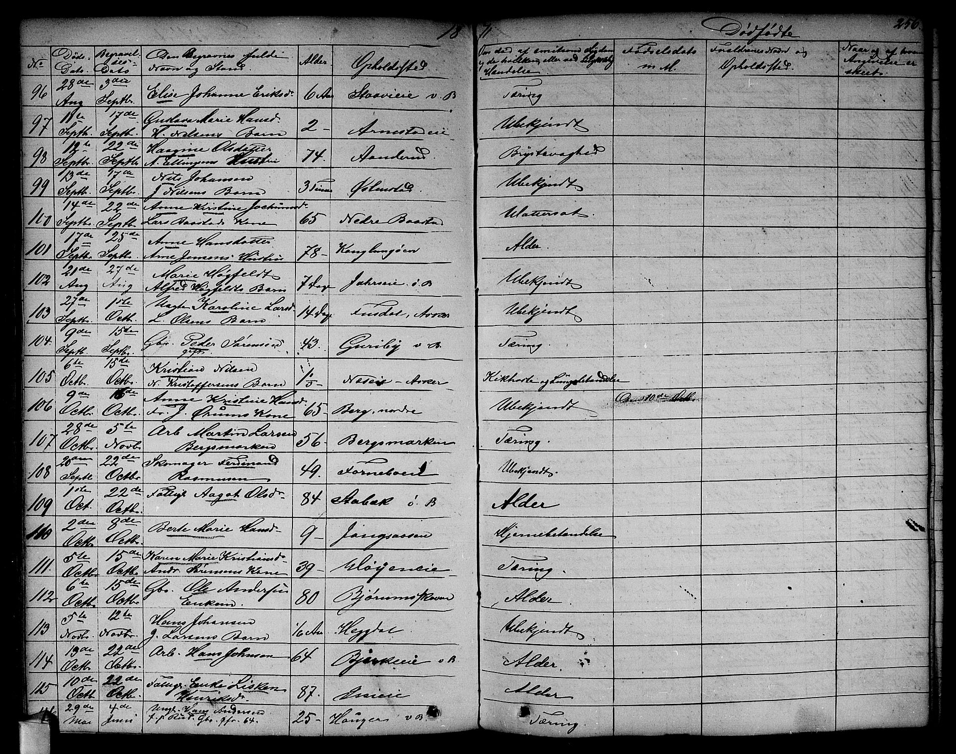 Asker prestekontor Kirkebøker, AV/SAO-A-10256a/F/Fa/L0011: Parish register (official) no. I 11, 1825-1878, p. 256