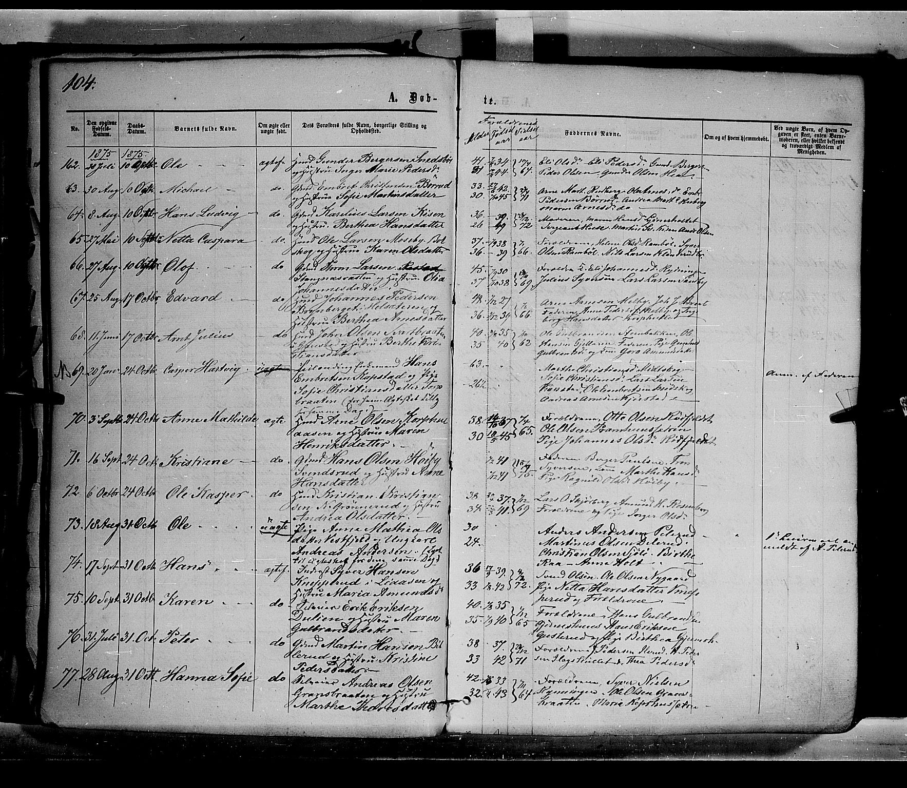 Eidskog prestekontor, AV/SAH-PREST-026/H/Ha/Haa/L0002: Parish register (official) no. 2, 1867-1878, p. 104