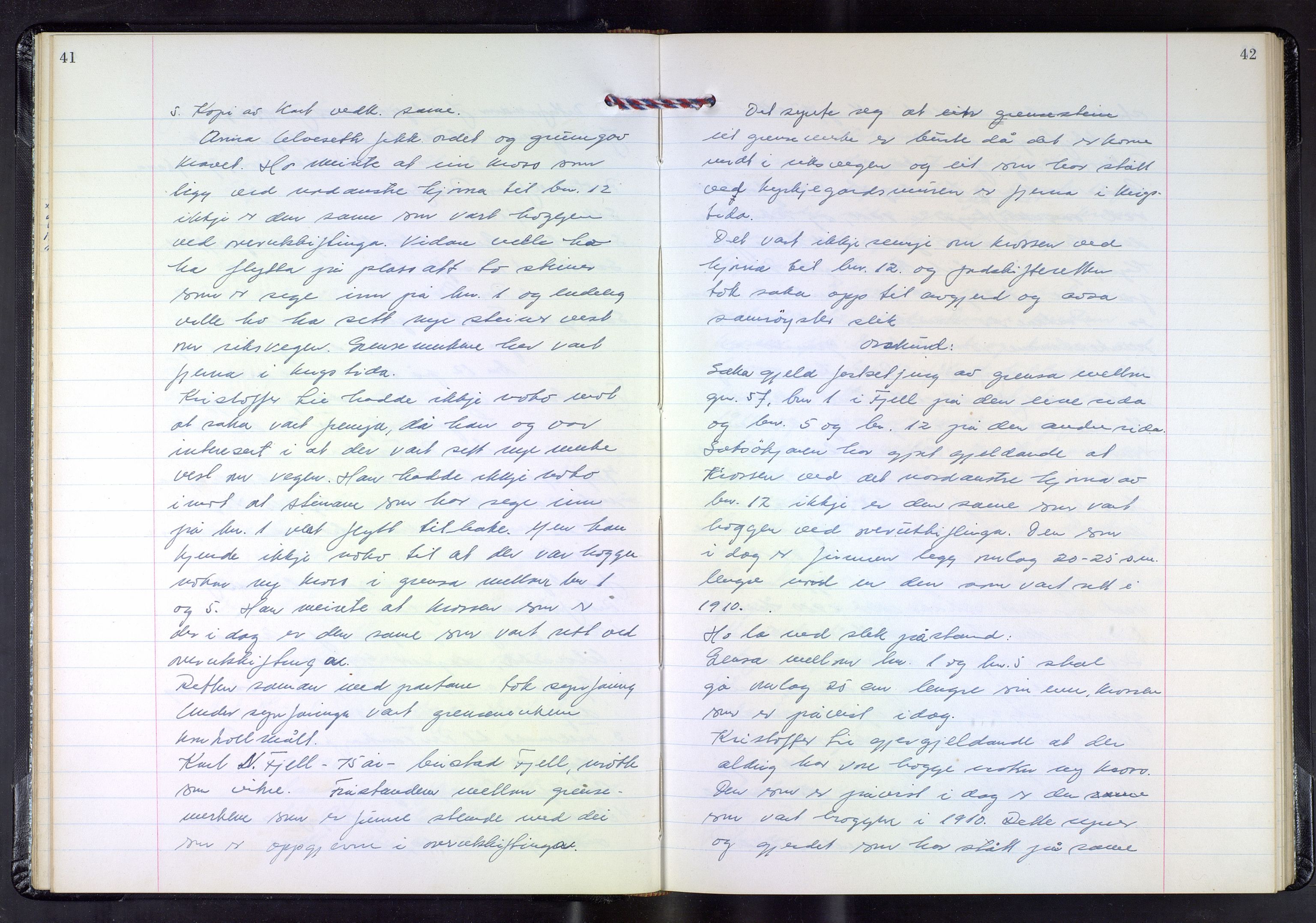 Hordaland jordskiftedøme - III Midhordland jordskiftedistrikt, AV/SAB-A-7001/A/Aa/L0035: Forhandlingsprotokoll, 1962-1969, p. 41-42