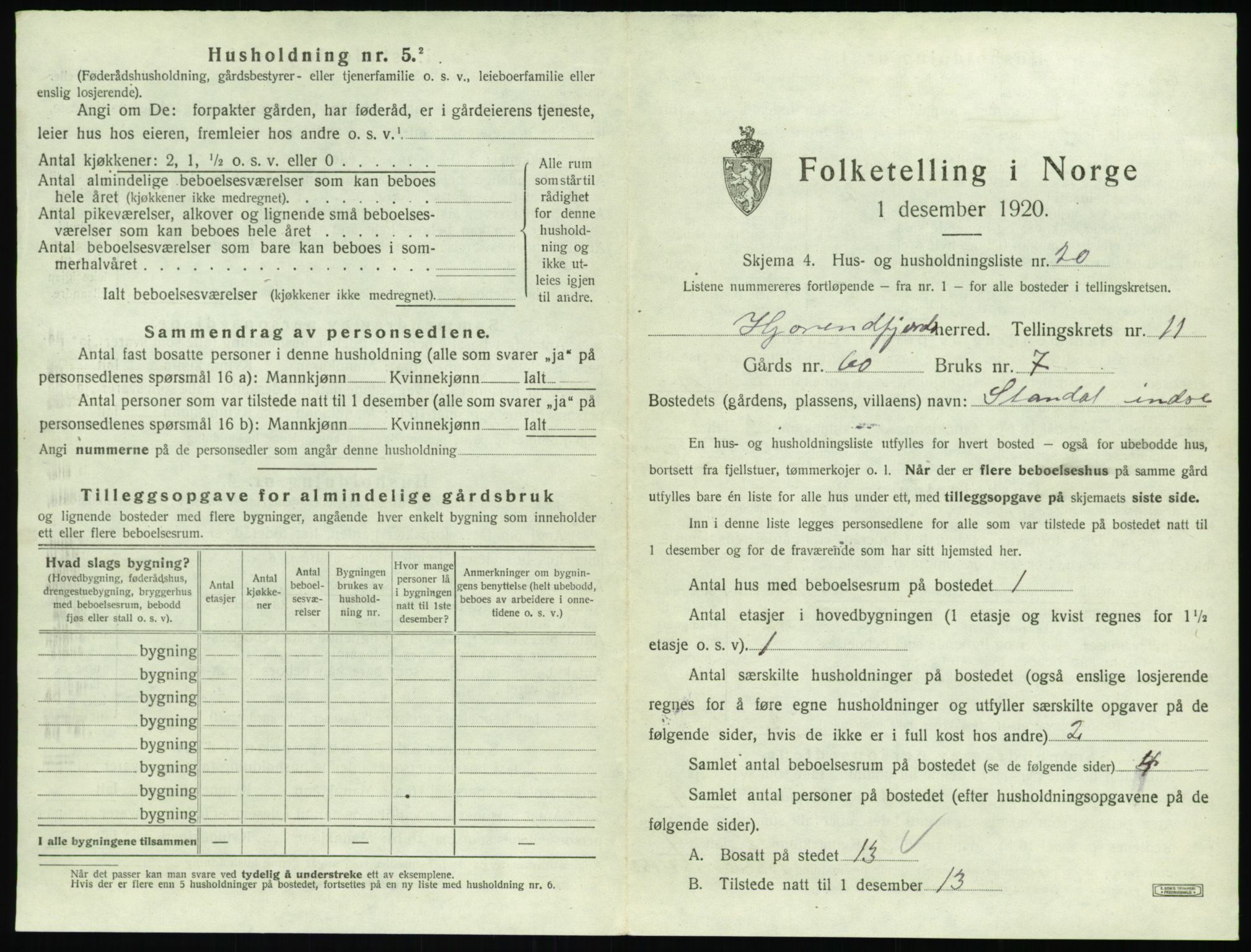 SAT, 1920 census for Hjørundfjord, 1920, p. 601