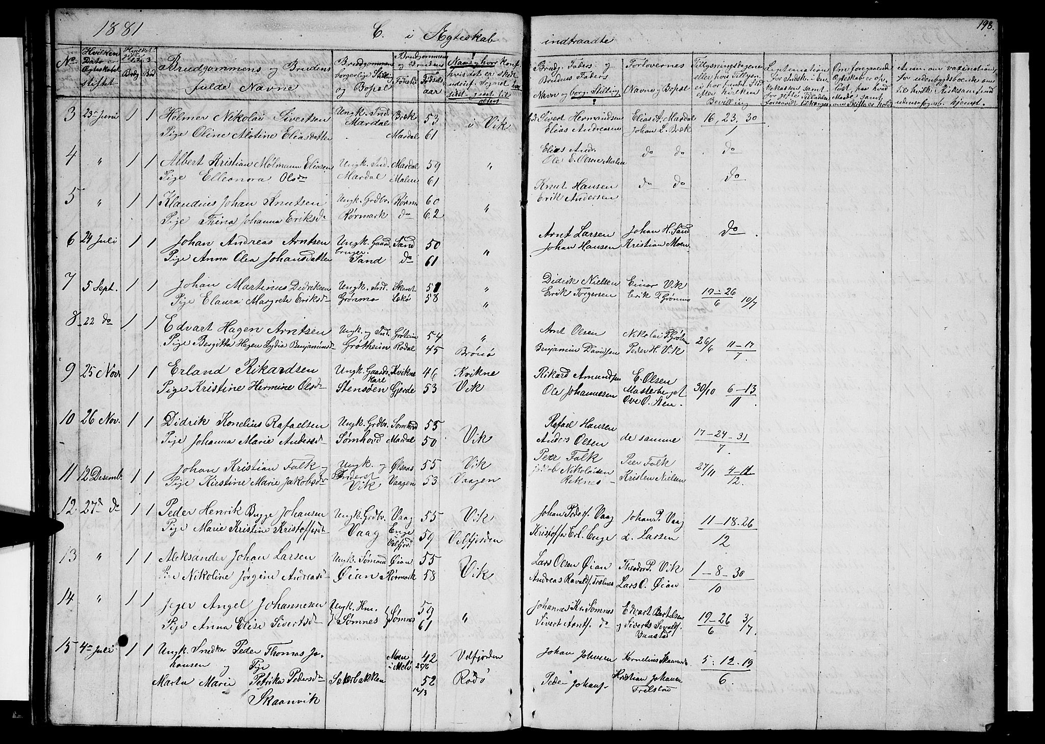 Ministerialprotokoller, klokkerbøker og fødselsregistre - Nordland, AV/SAT-A-1459/812/L0187: Parish register (copy) no. 812C05, 1850-1883, p. 198