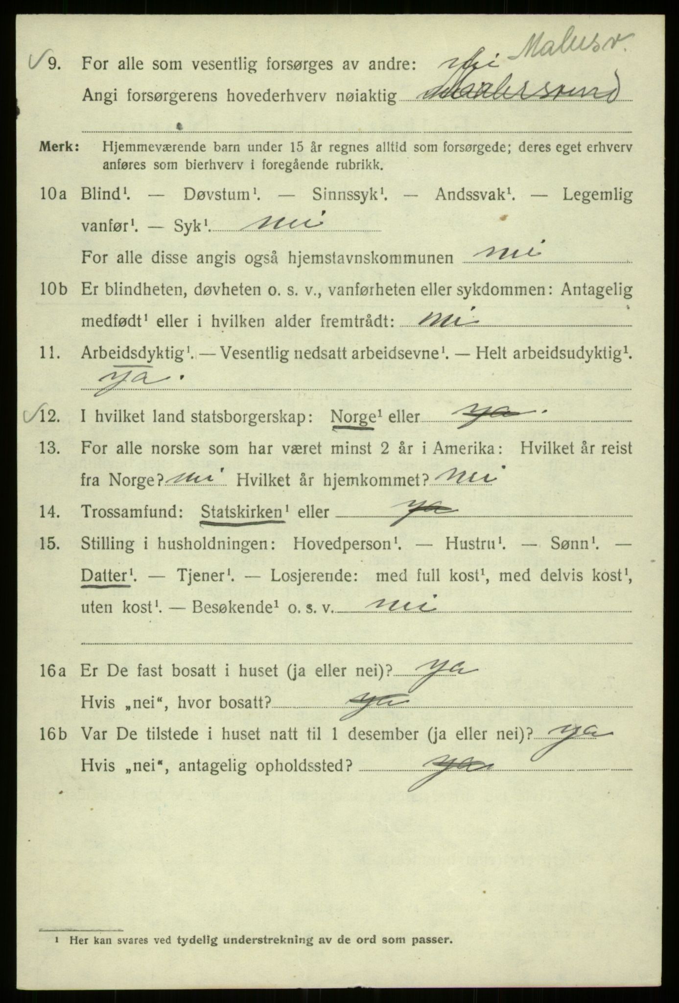 SAB, 1920 census for Bergen, 1920, p. 187133