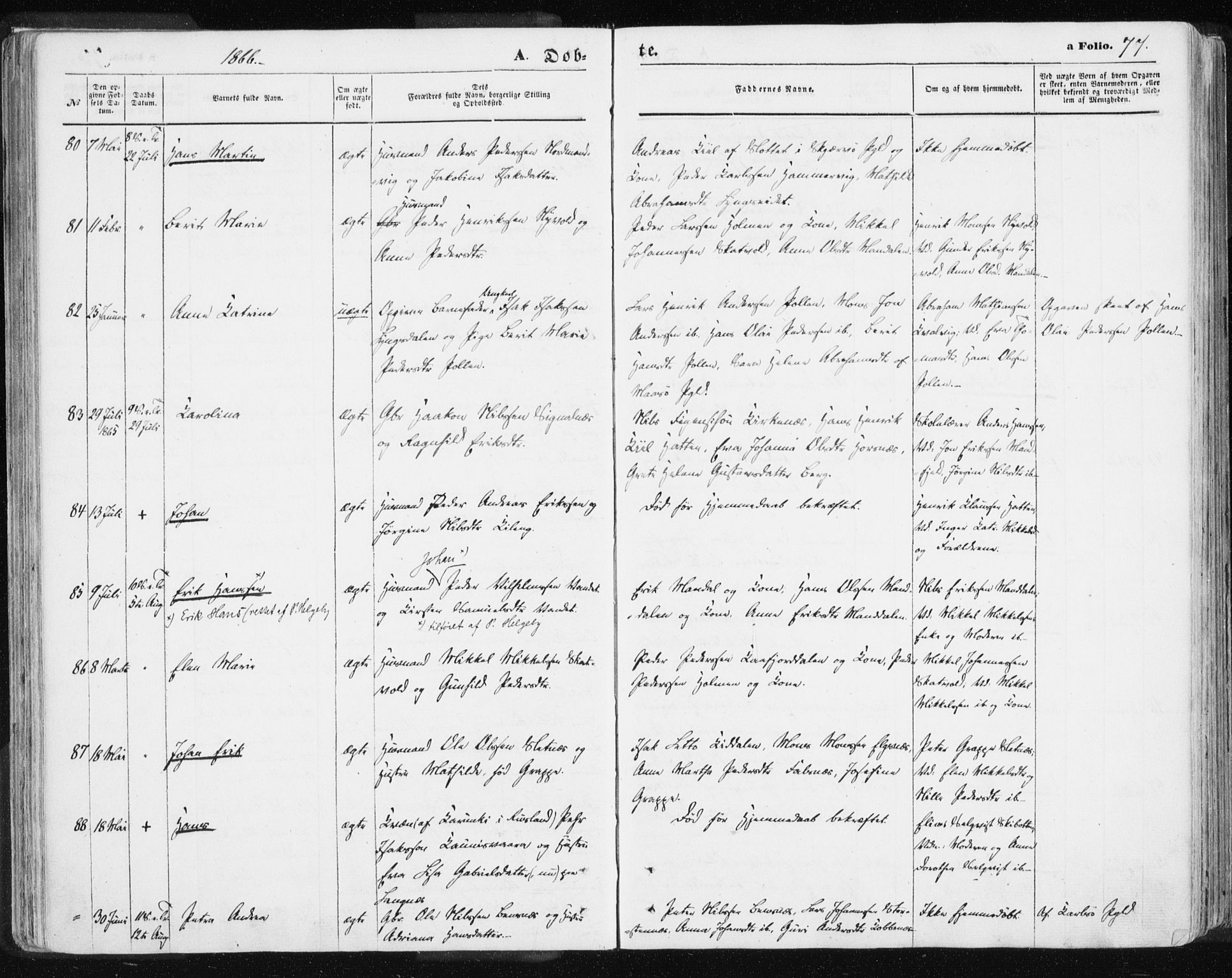 Lyngen sokneprestembete, SATØ/S-1289/H/He/Hea/L0005kirke: Parish register (official) no. 5, 1859-1869, p. 77
