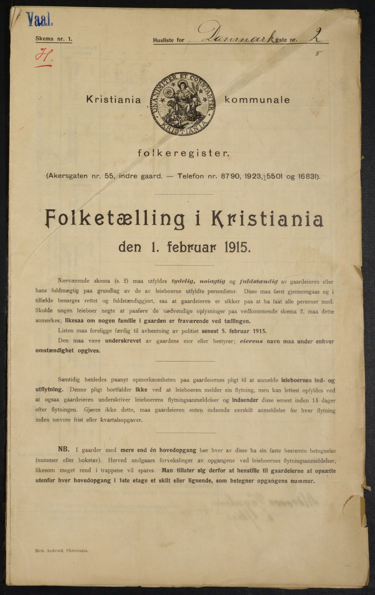 OBA, Municipal Census 1915 for Kristiania, 1915, p. 14556