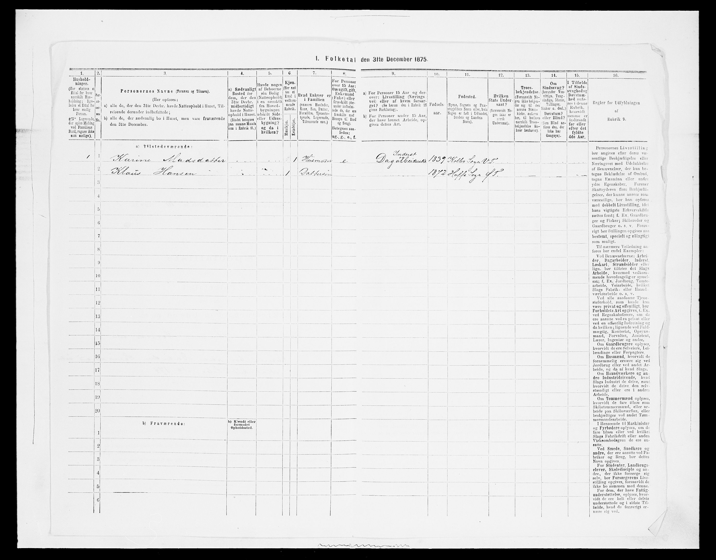 SAH, 1875 census for 0528P Østre Toten, 1875, p. 1821