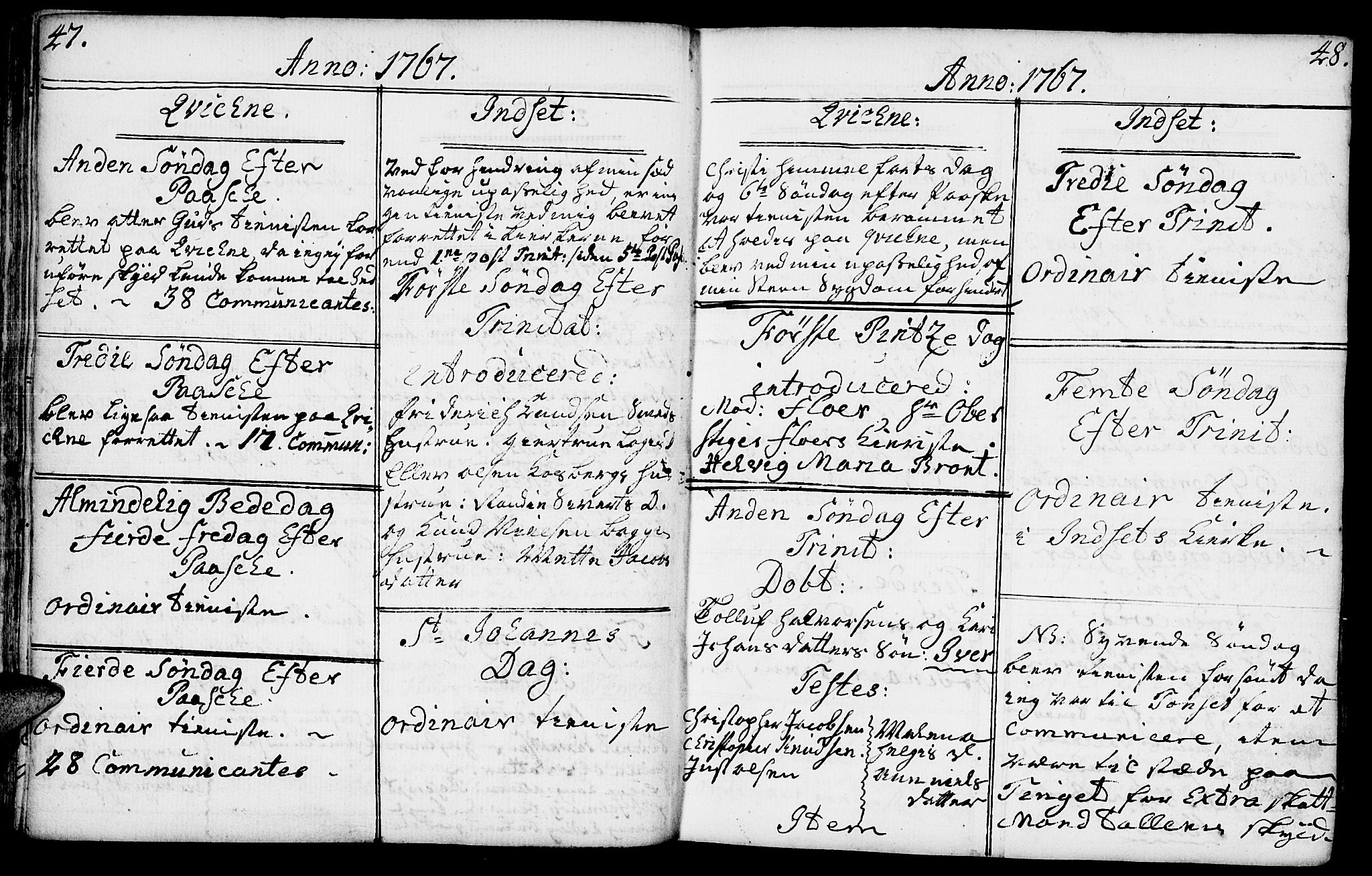 Kvikne prestekontor, SAH/PREST-064/H/Ha/Haa/L0002: Parish register (official) no. 2, 1764-1784, p. 47-48