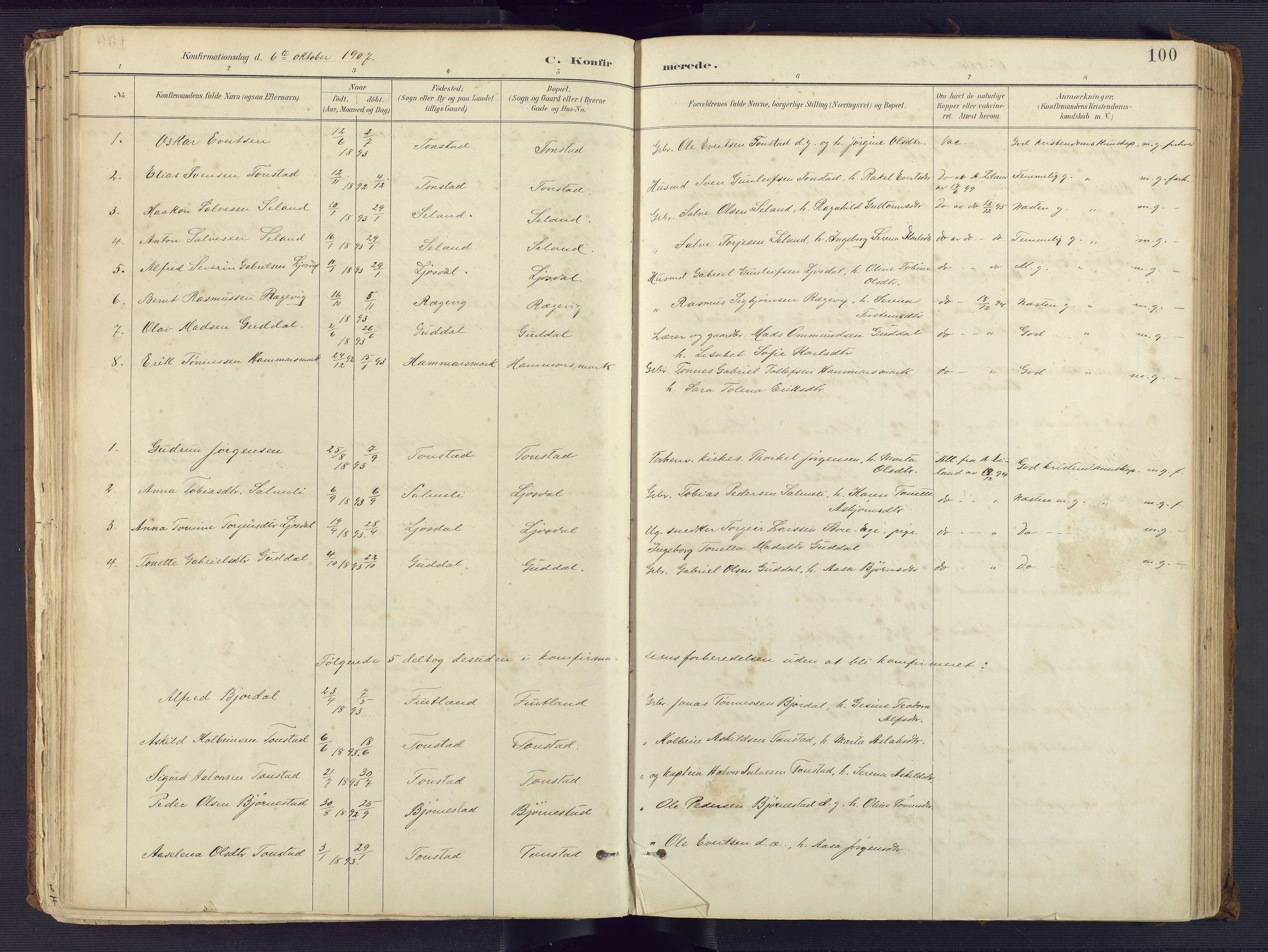 Sirdal sokneprestkontor, AV/SAK-1111-0036/F/Fa/Fab/L0004: Parish register (official) no. A 4, 1887-1919, p. 100