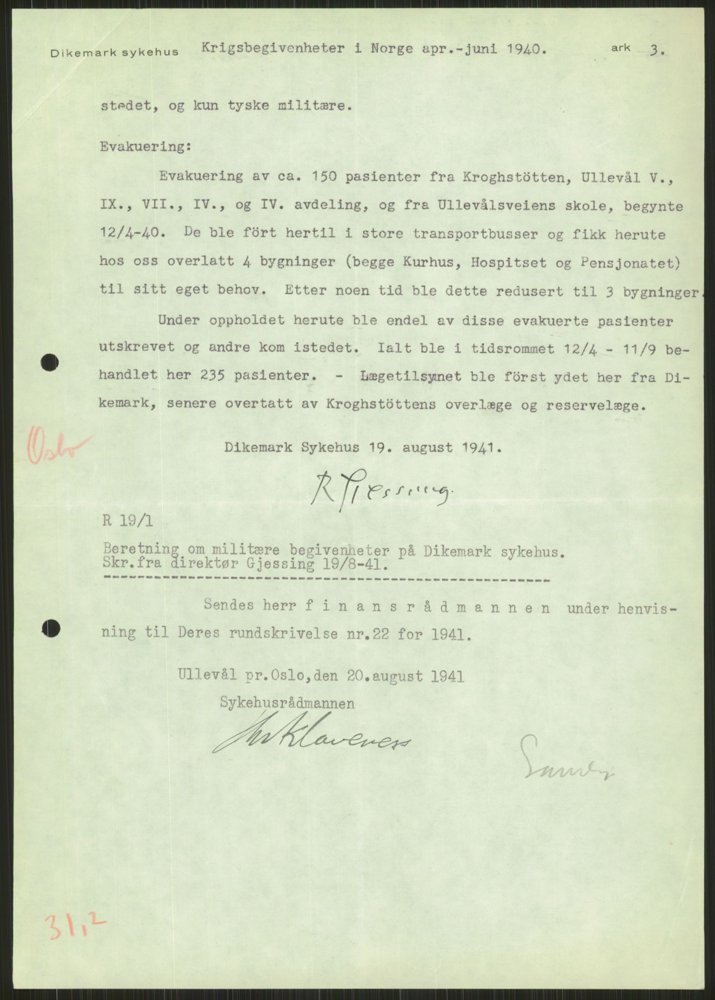 Forsvaret, Forsvarets krigshistoriske avdeling, AV/RA-RAFA-2017/Y/Ya/L0013: II-C-11-31 - Fylkesmenn.  Rapporter om krigsbegivenhetene 1940., 1940, p. 642