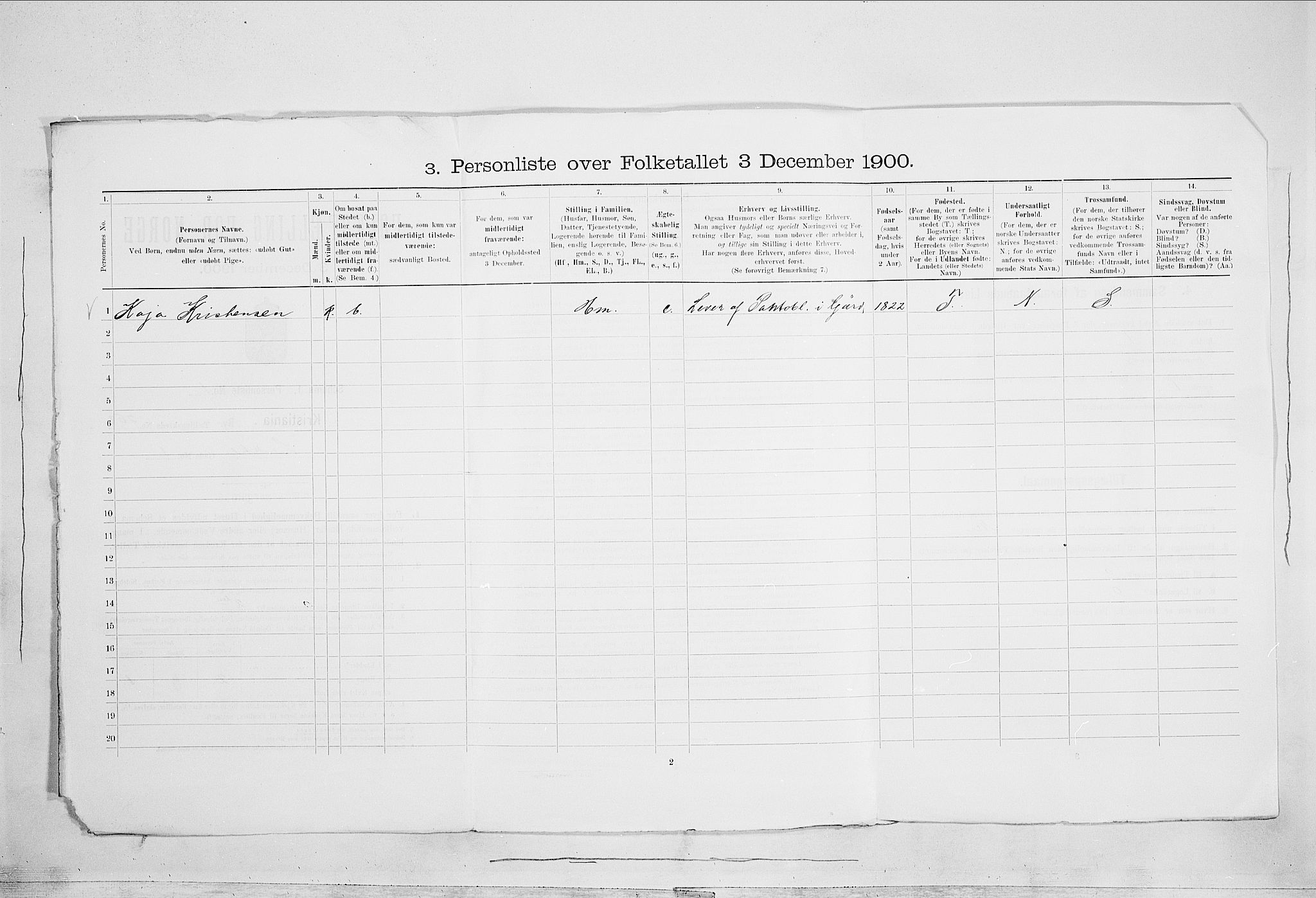 SAO, 1900 census for Kristiania, 1900, p. 50223