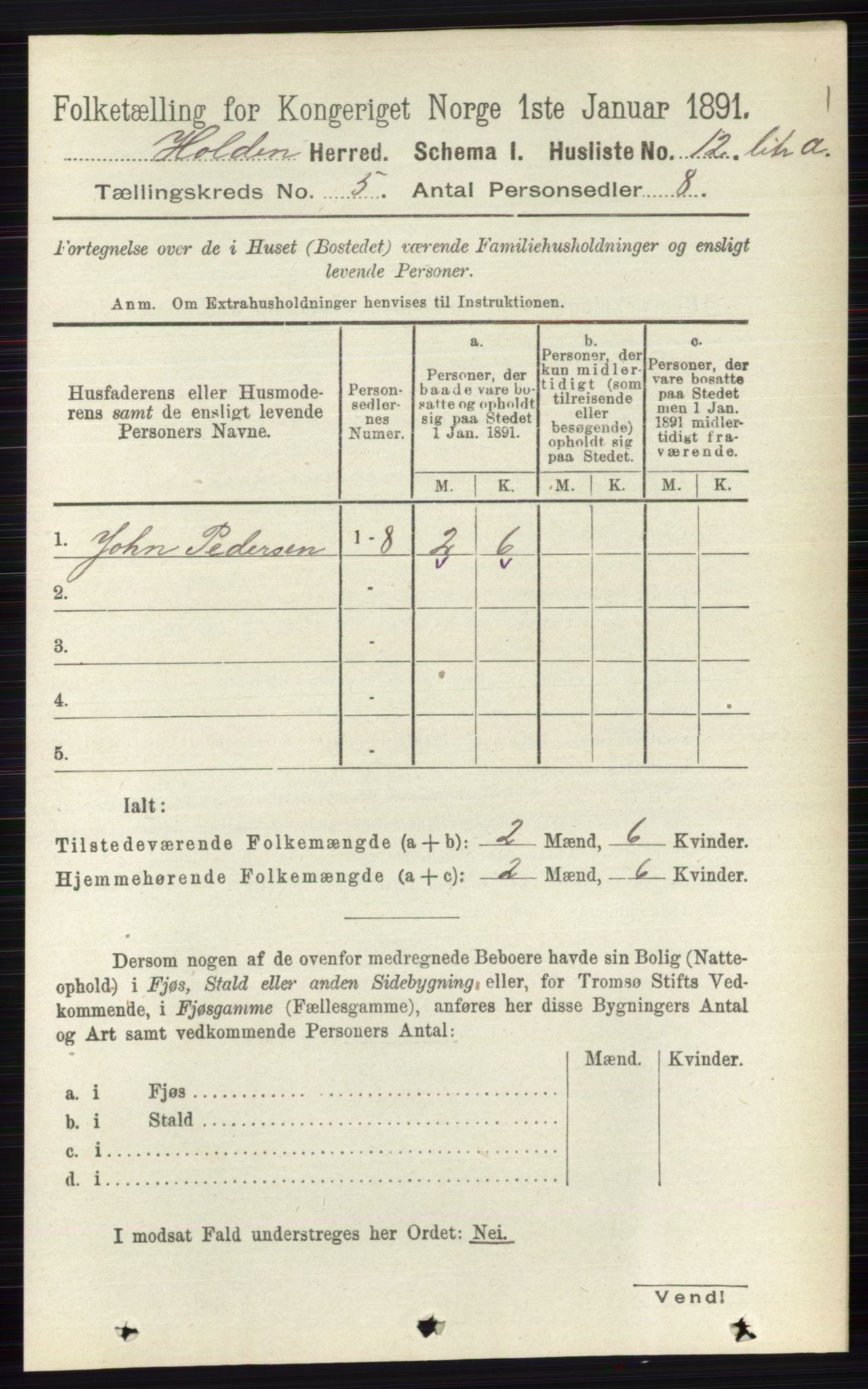 RA, 1891 census for 0819 Holla, 1891, p. 2739