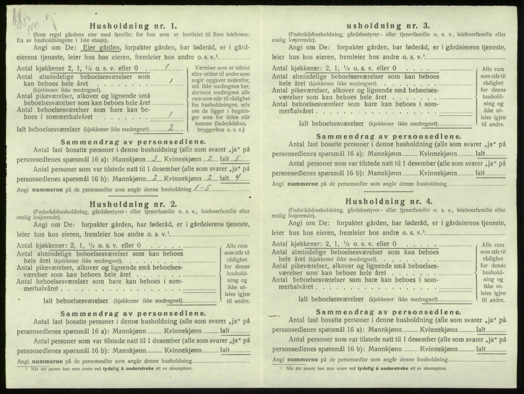 SAB, 1920 census for Haus, 1920, p. 254