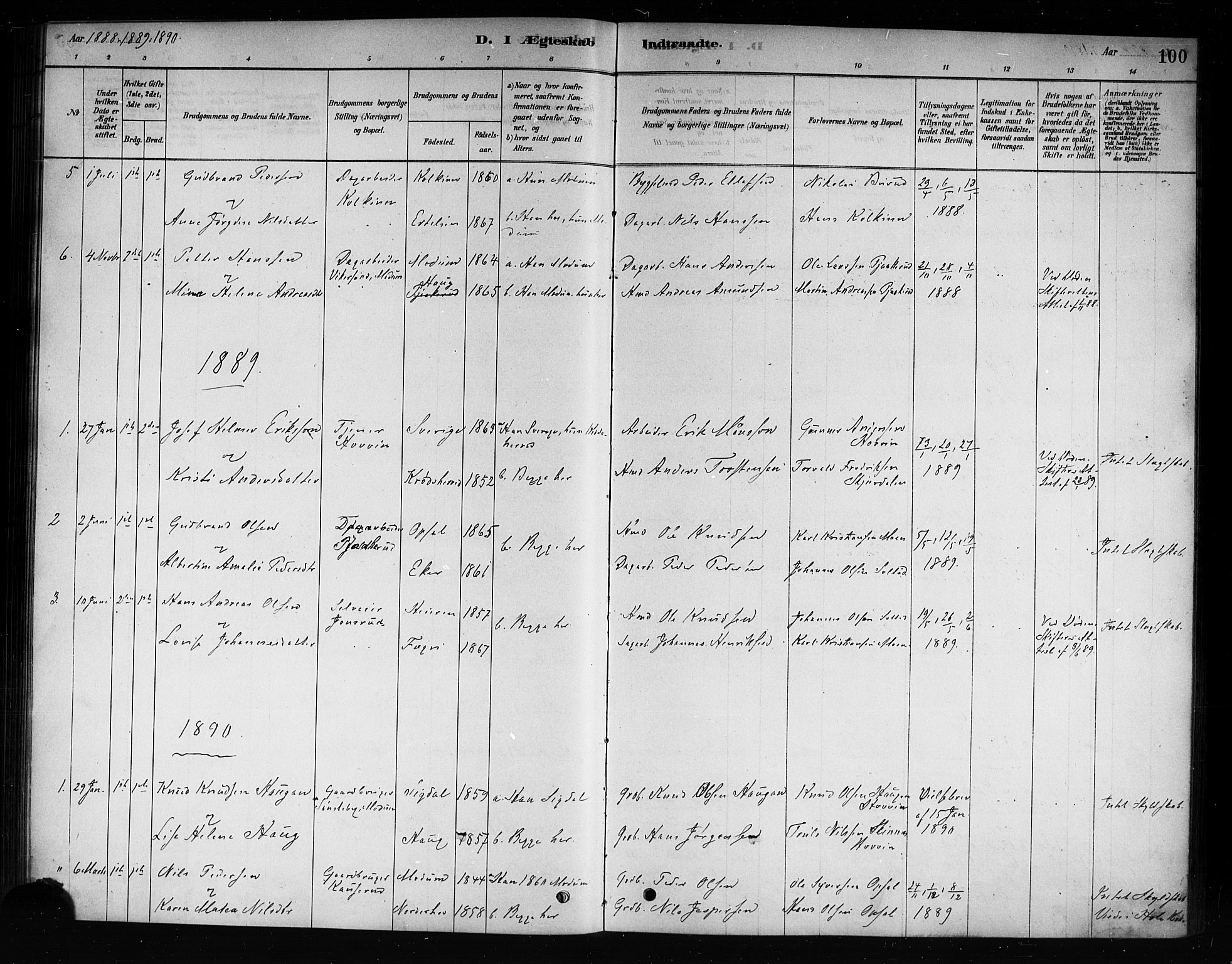Hole kirkebøker, SAKO/A-228/F/Fb/L0001: Parish register (official) no. II 1, 1878-1891, p. 100