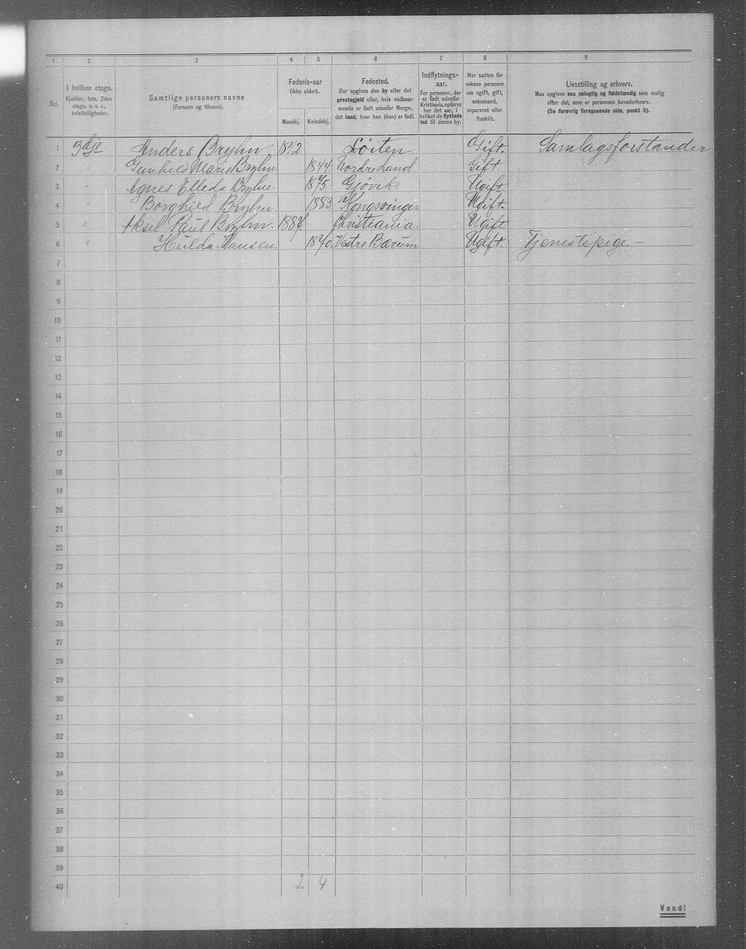 OBA, Municipal Census 1904 for Kristiania, 1904, p. 14239