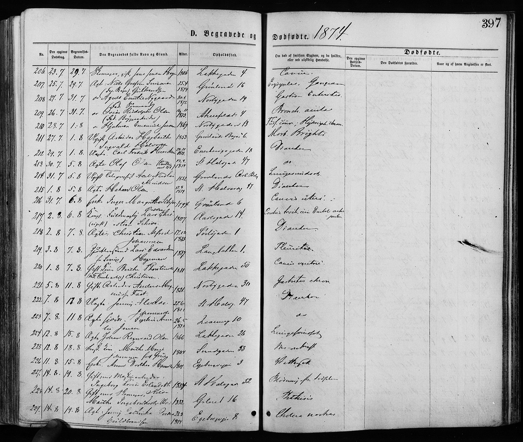 Grønland prestekontor Kirkebøker, SAO/A-10848/F/Fa/L0005: Parish register (official) no. 5, 1869-1880, p. 397