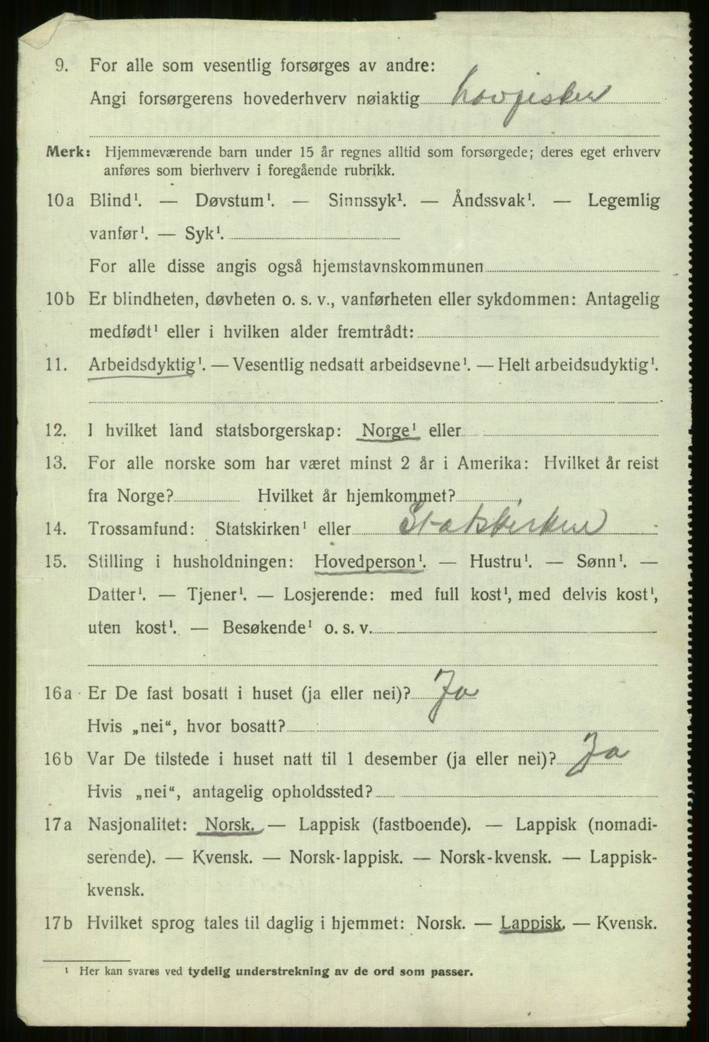 SATØ, 1920 census for Lyngen, 1920, p. 9056