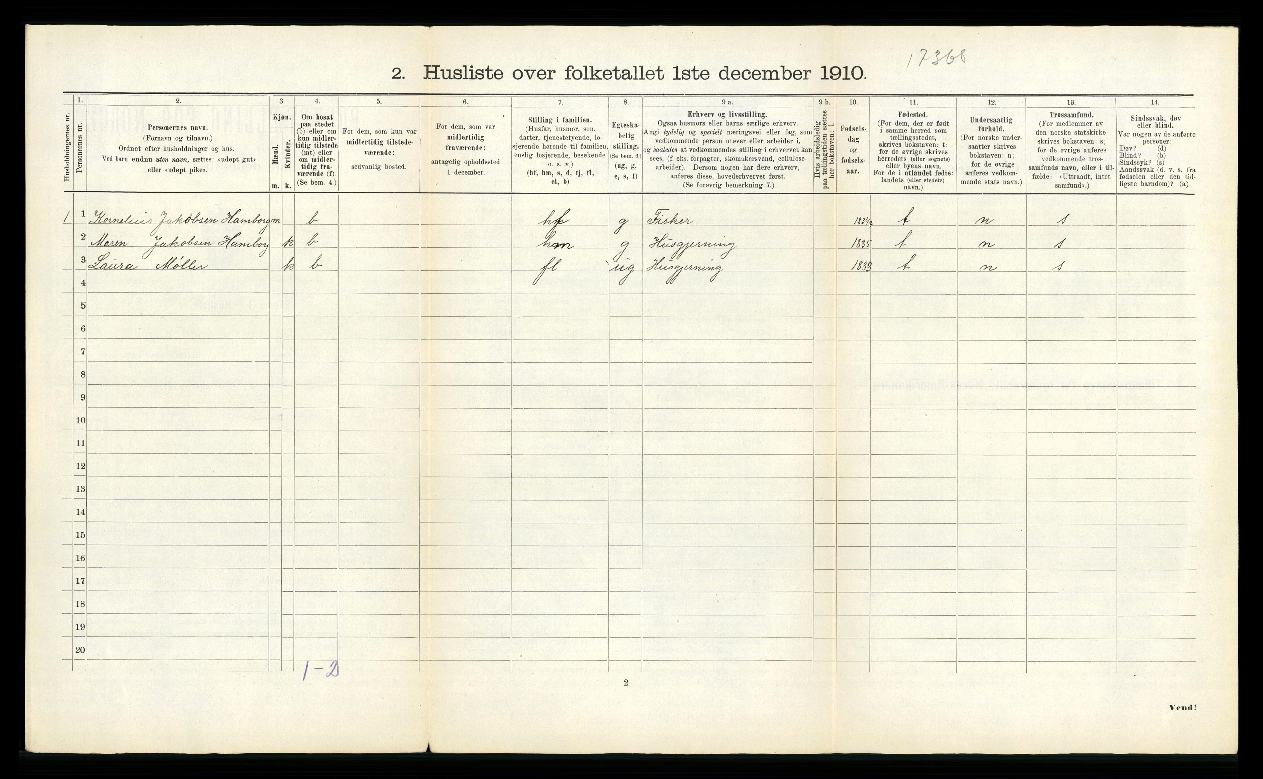 RA, 1910 census for Sør-Frøya, 1910, p. 43