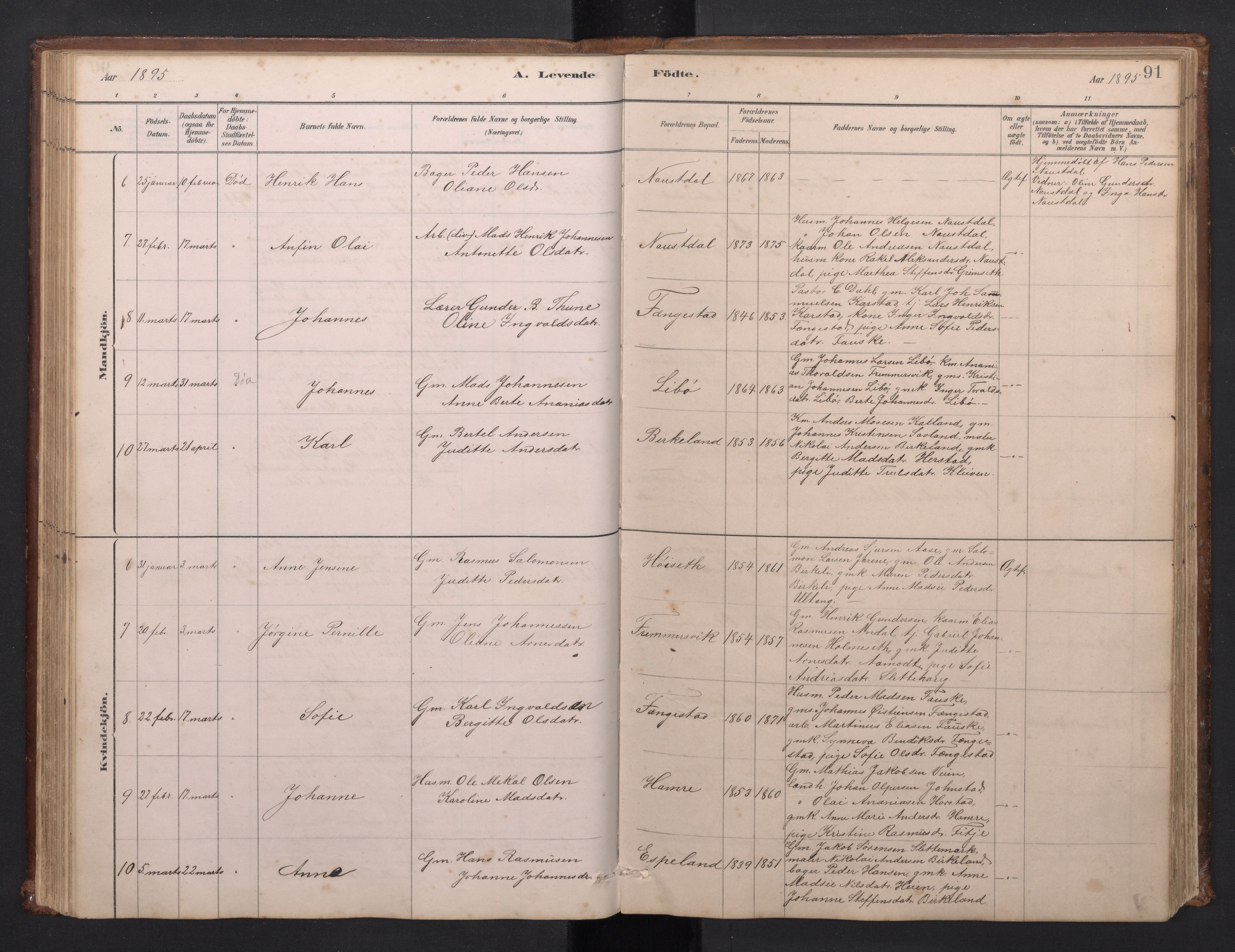 Førde sokneprestembete, AV/SAB-A-79901/H/Hab/Habd/L0003: Parish register (copy) no. D 3, 1881-1897, p. 90b-91a