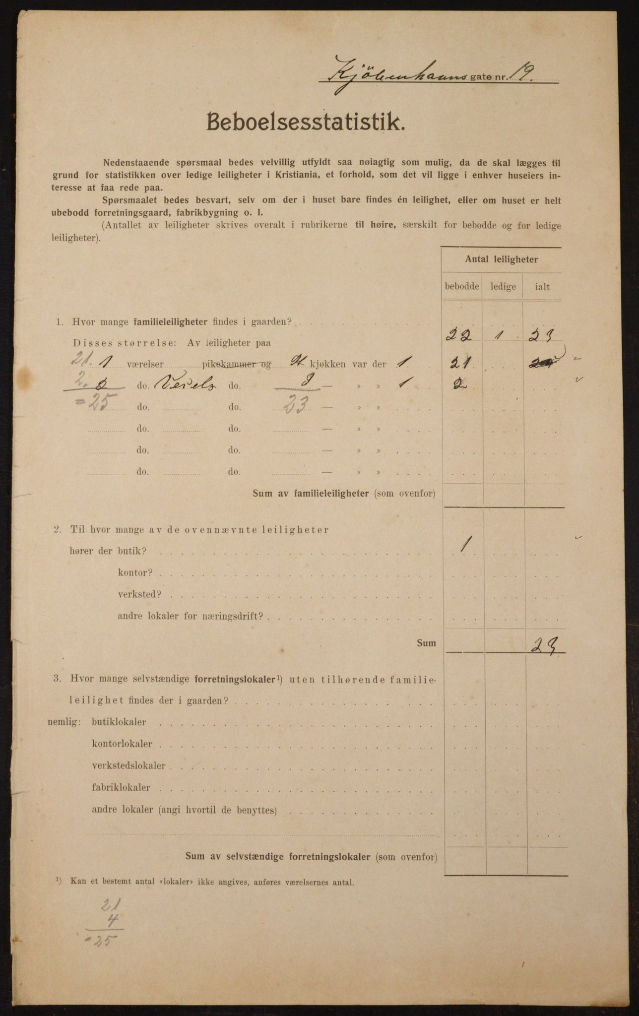 OBA, Municipal Census 1910 for Kristiania, 1910, p. 50112