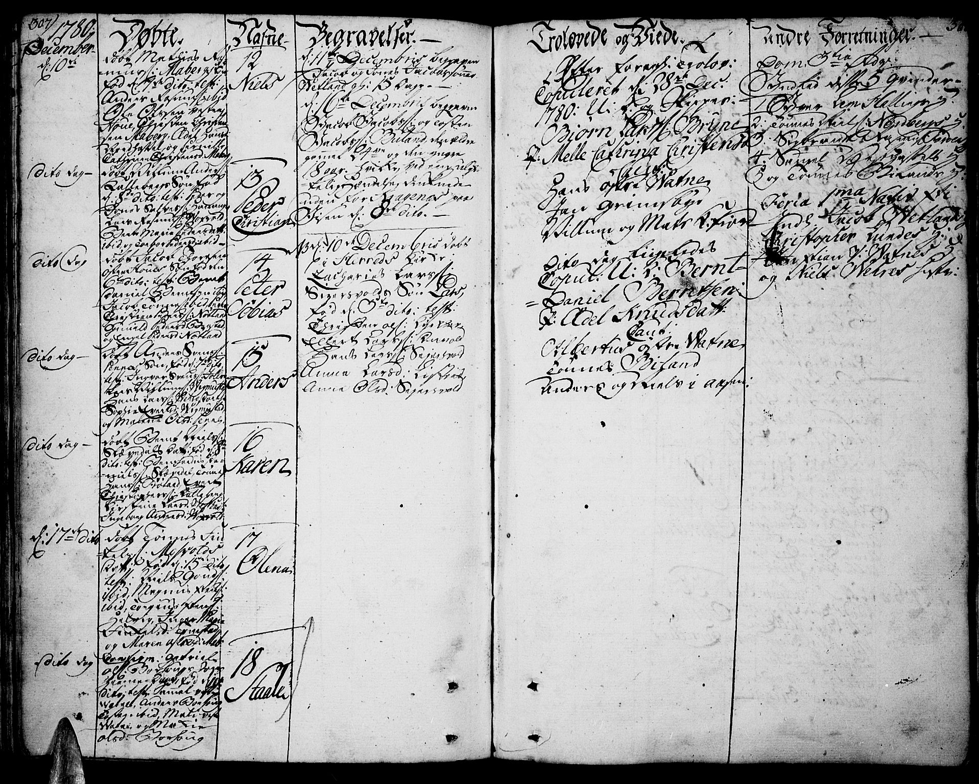 Lista sokneprestkontor, SAK/1111-0027/F/Fa/L0004: Parish register (official) no. A 4, 1768-1794, p. 307-308