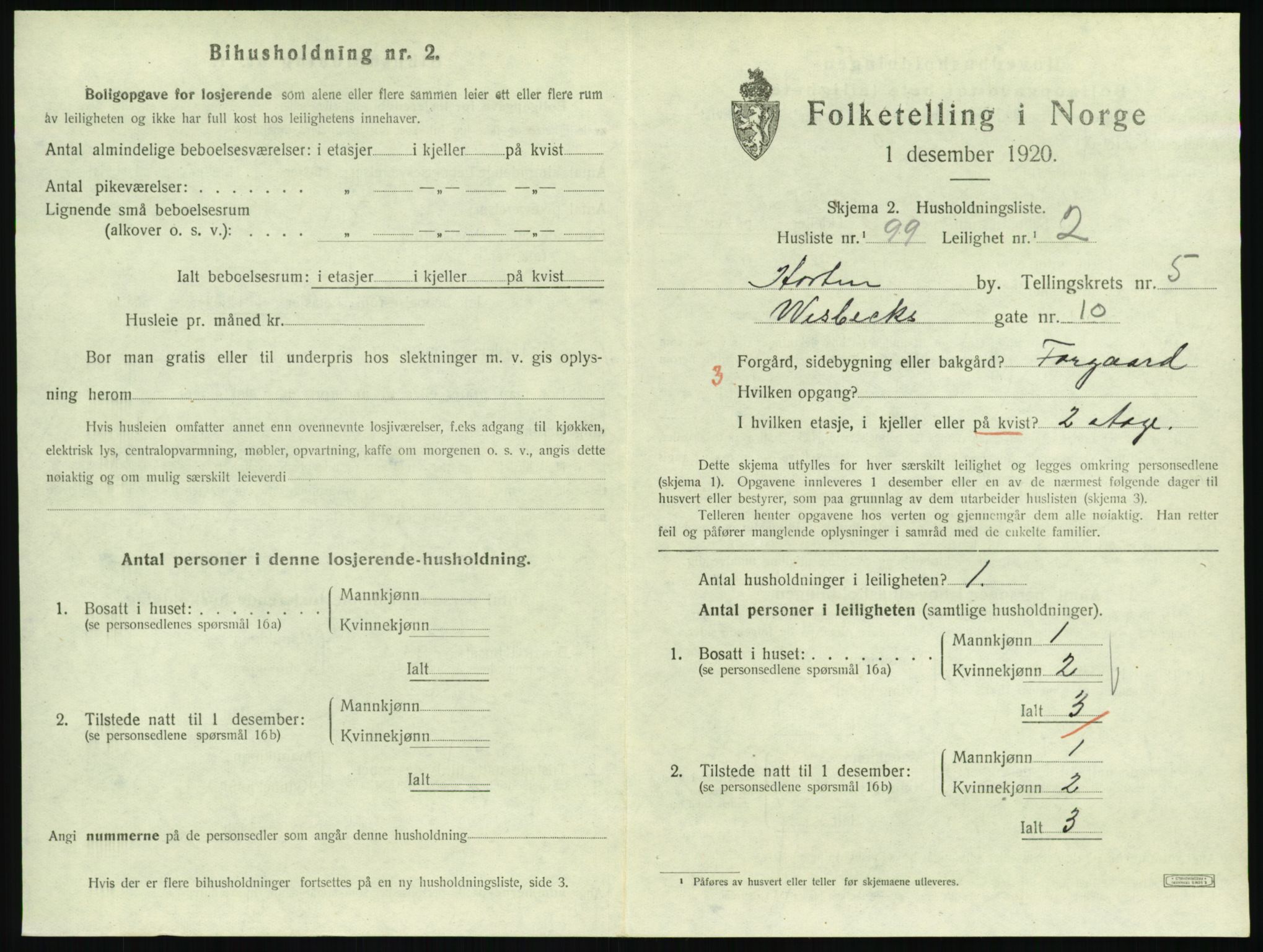 SAKO, 1920 census for Horten, 1920, p. 6021