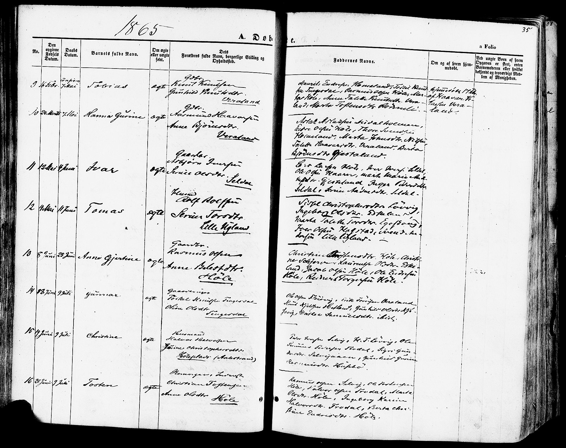 Høgsfjord sokneprestkontor, SAST/A-101624/H/Ha/Haa/L0002: Parish register (official) no. A 2, 1855-1885, p. 35