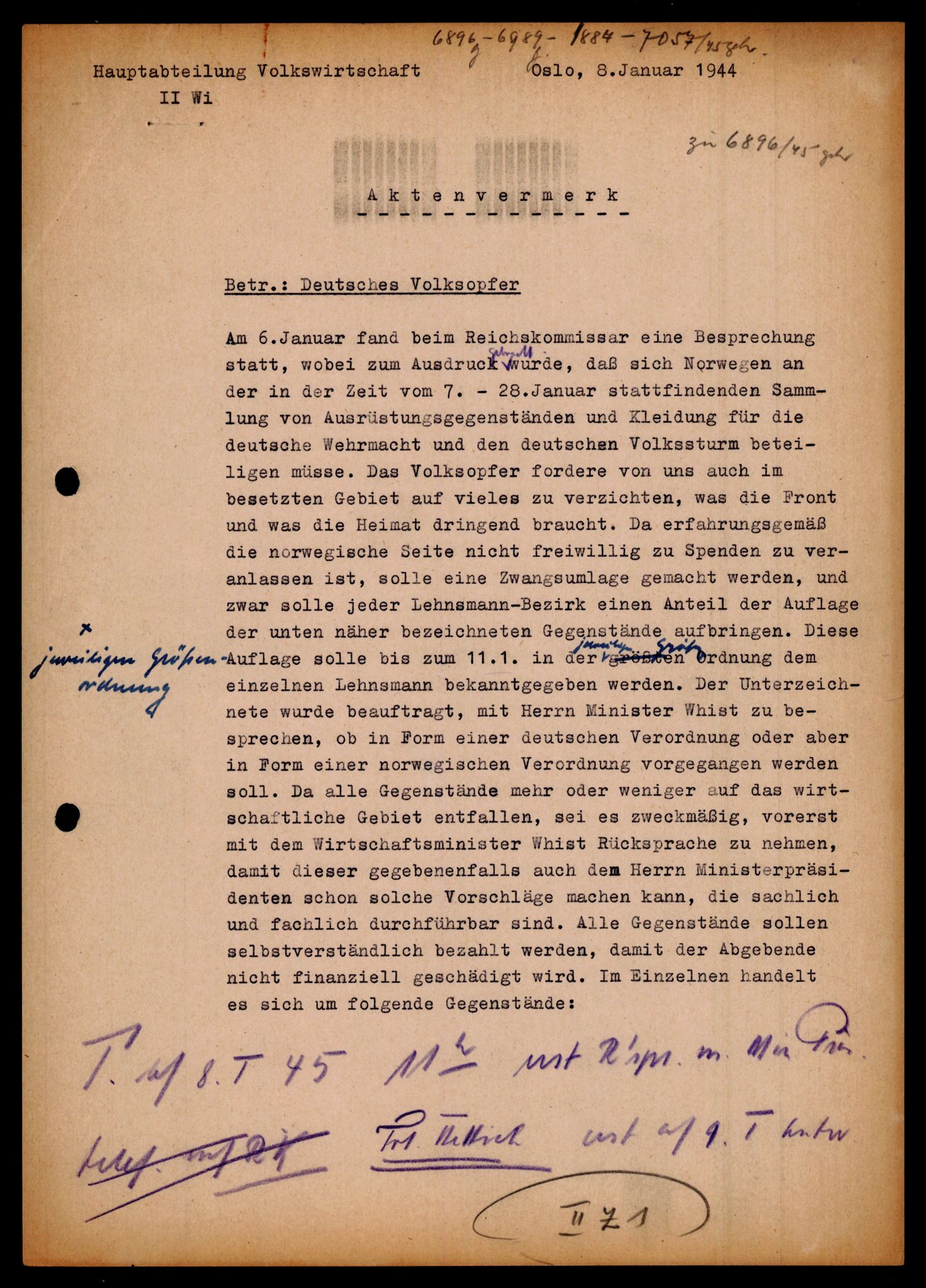 Forsvarets Overkommando. 2 kontor. Arkiv 11.4. Spredte tyske arkivsaker, AV/RA-RAFA-7031/D/Dar/Darb/L0012: Reichskommissariat - Hauptabteilung Volkswirtschaft, 1940-1945, p. 766