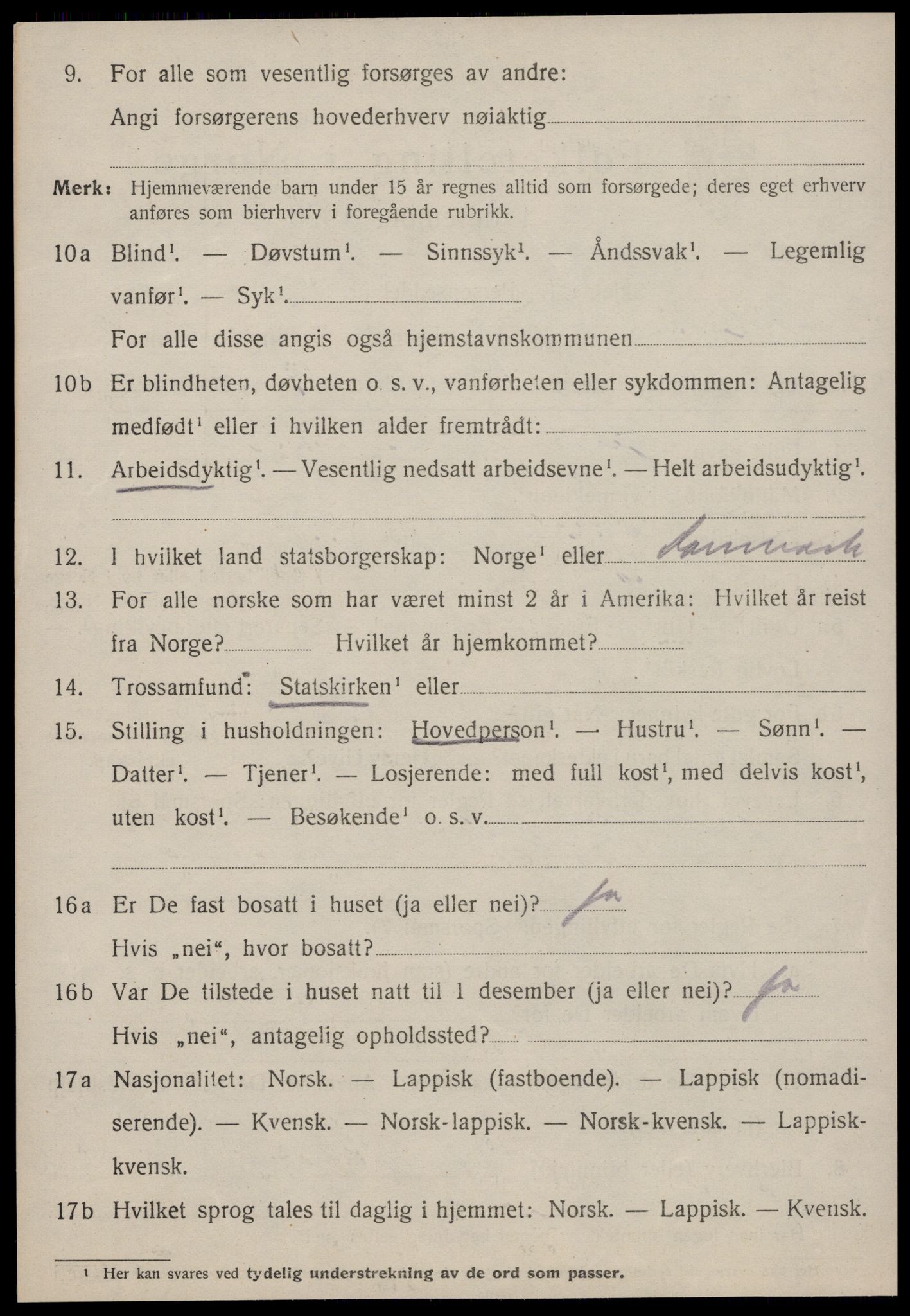 SAT, 1920 census for Strinda, 1920, p. 12639