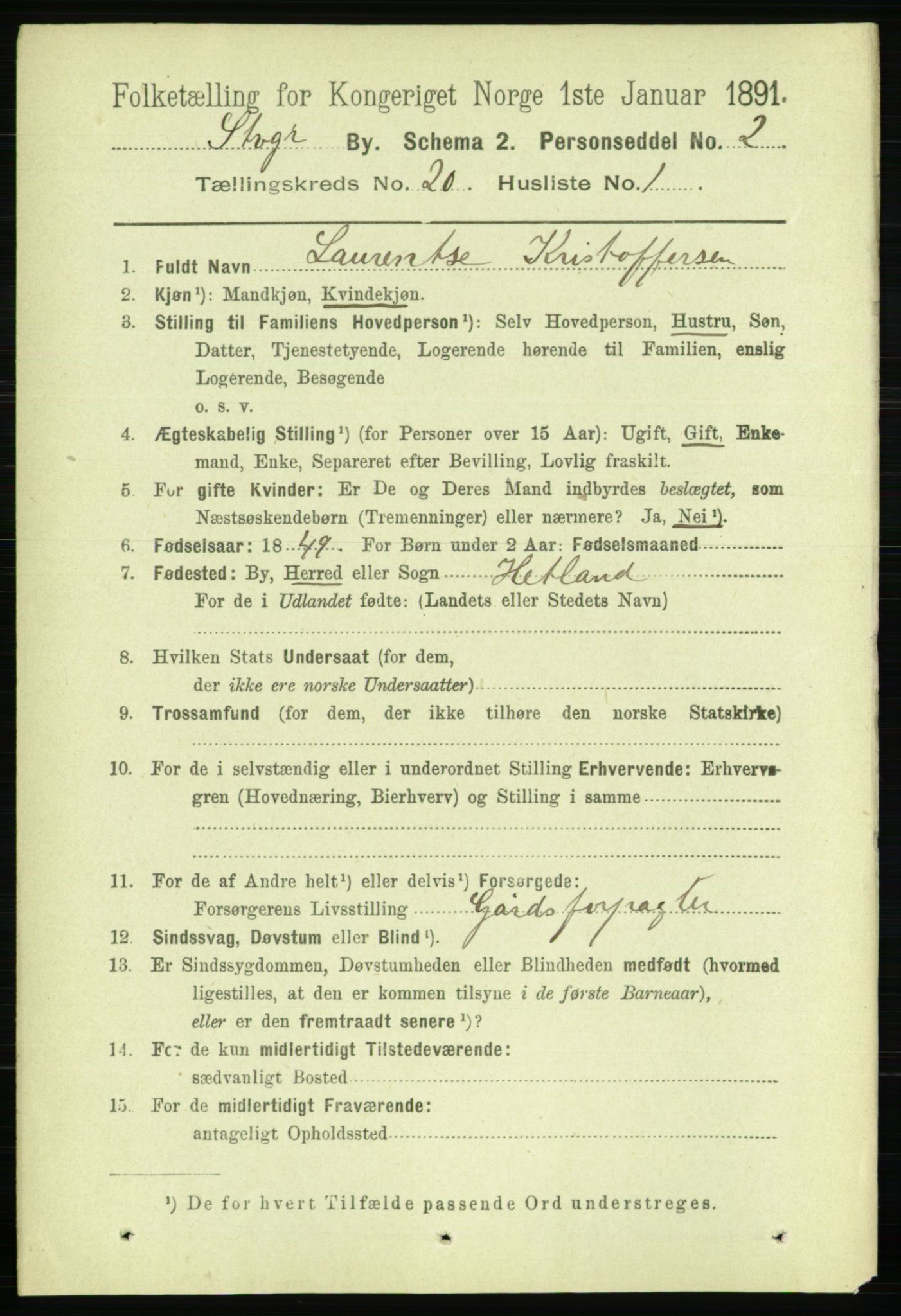 RA, 1891 census for 1103 Stavanger, 1891, p. 23057