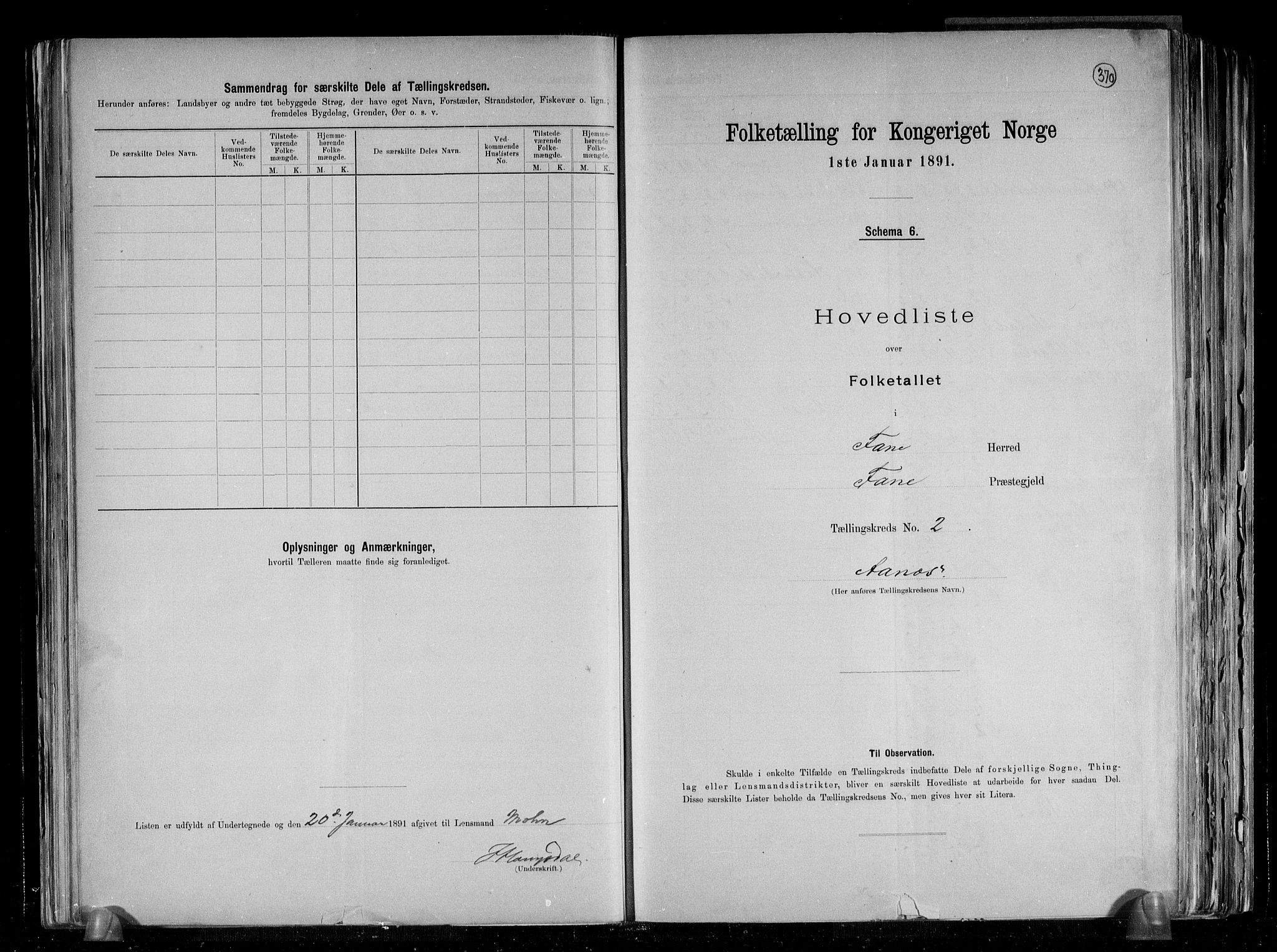RA, 1891 census for 1249 Fana, 1891, p. 6