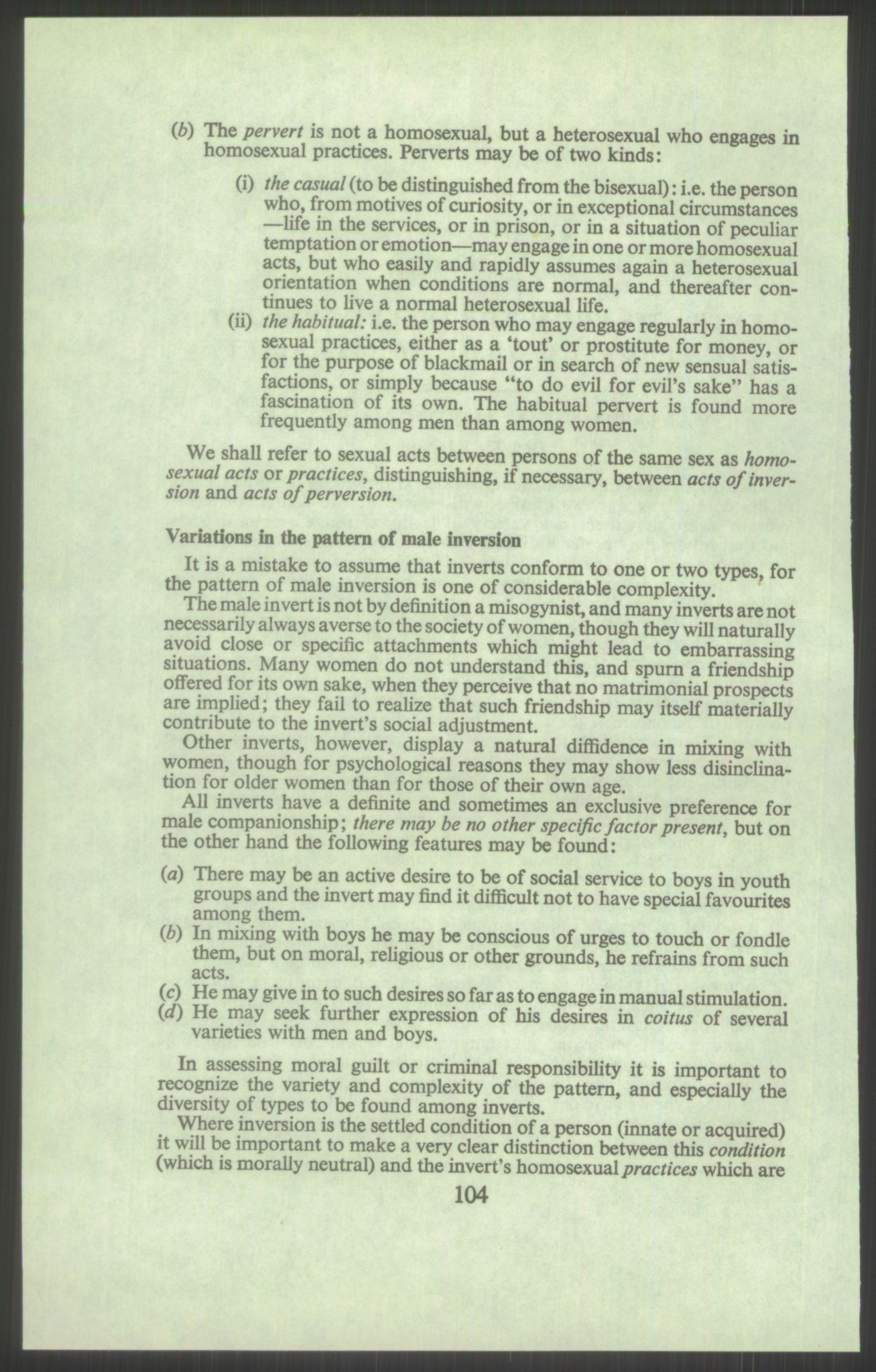 Justisdepartementet, Lovavdelingen, AV/RA-S-3212/D/De/L0029/0001: Straffeloven / Straffelovens revisjon: 5 - Ot. prp. nr.  41 - 1945: Homoseksualiet. 3 mapper, 1956-1970, p. 234