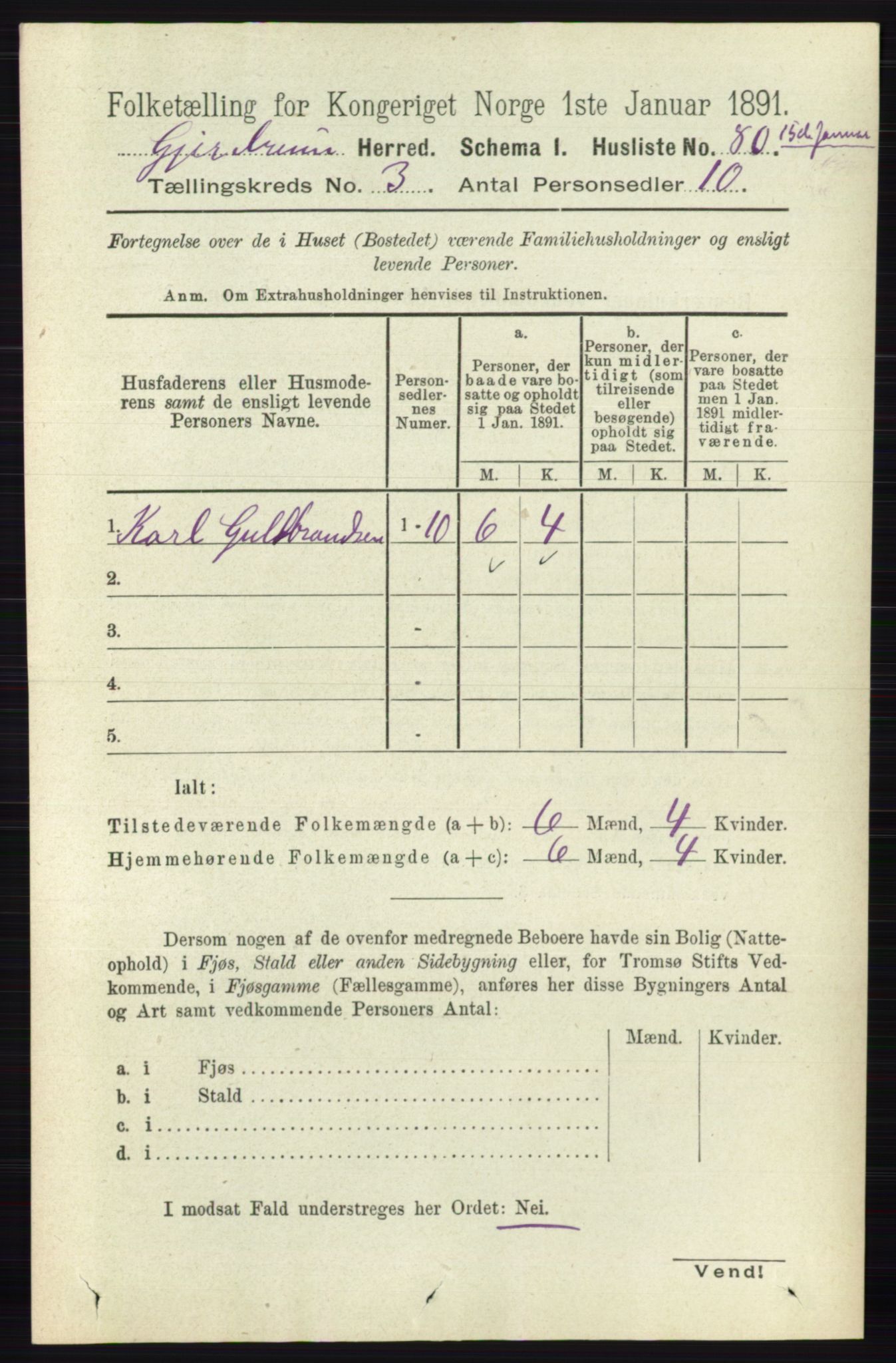 RA, 1891 census for 0234 Gjerdrum, 1891, p. 1240
