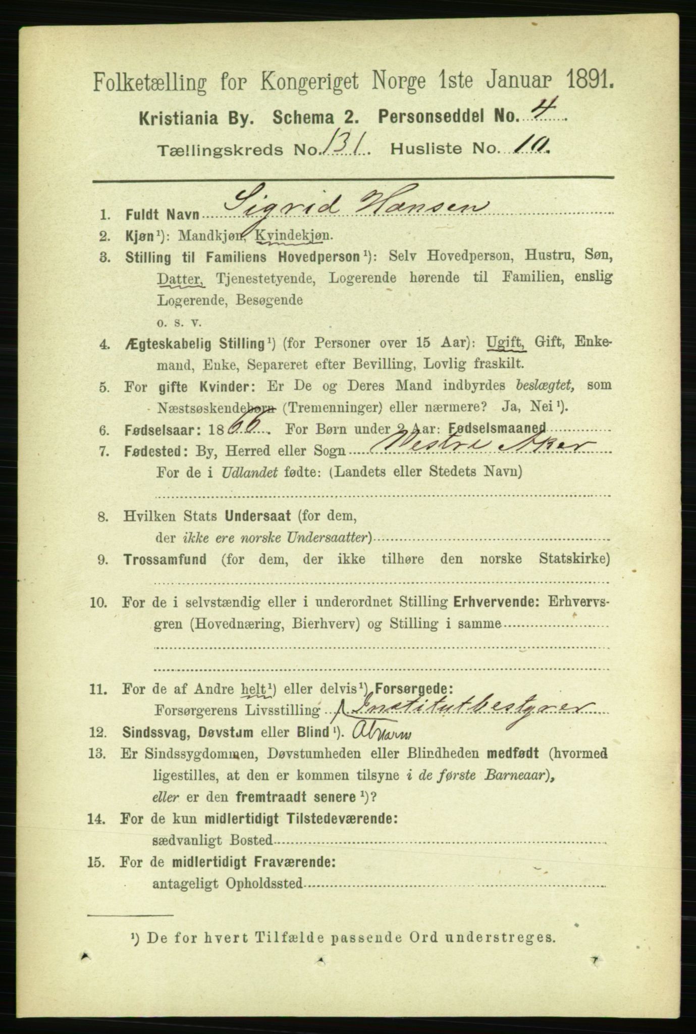 RA, 1891 census for 0301 Kristiania, 1891, p. 70982