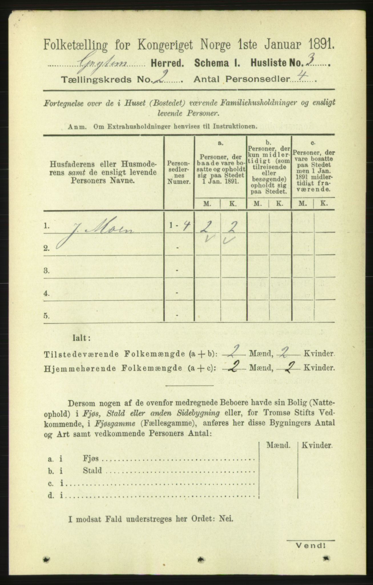 RA, 1891 census for 1539 Grytten, 1891, p. 351