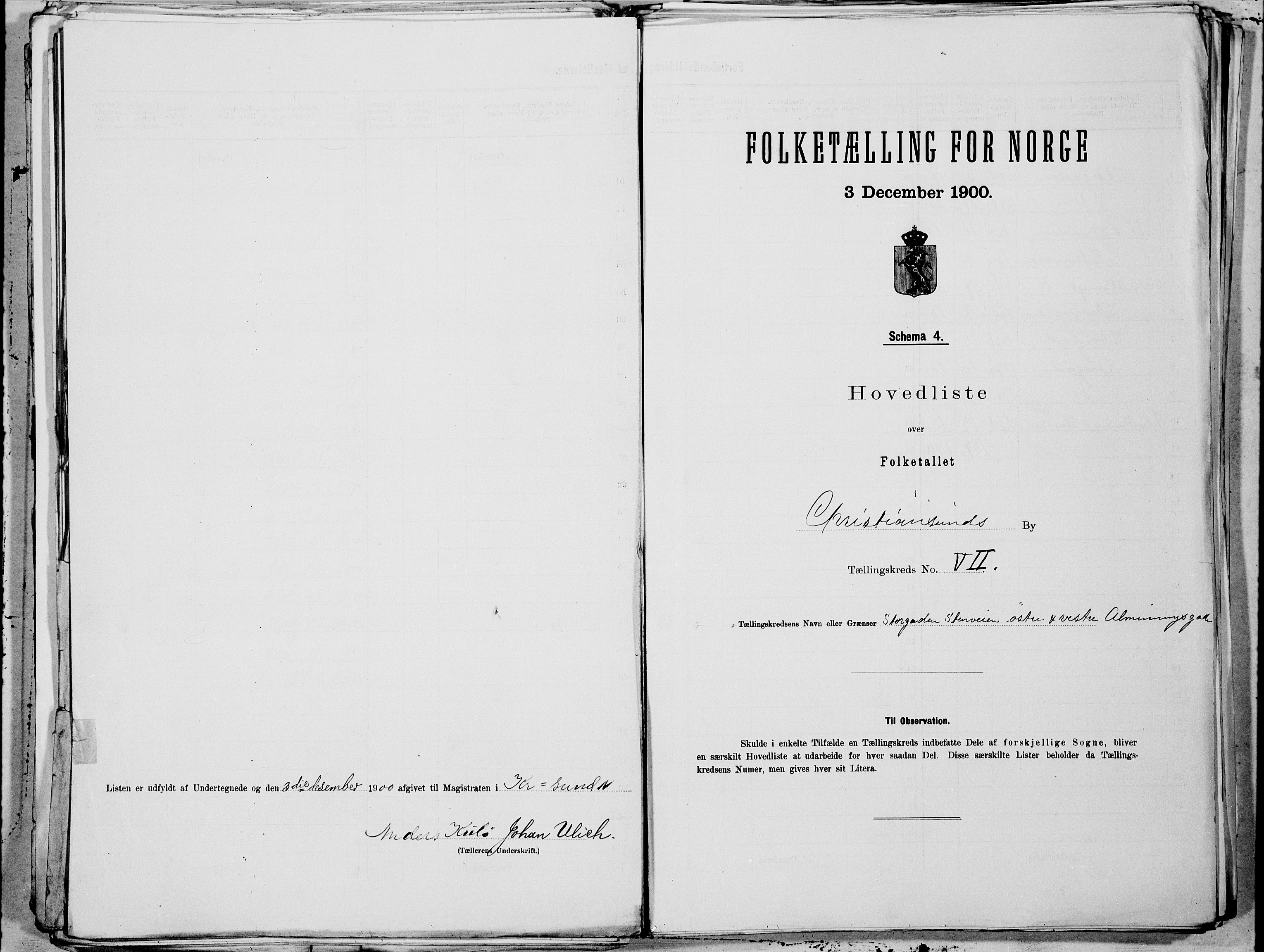 SAT, 1900 census for Kristiansund, 1900, p. 14