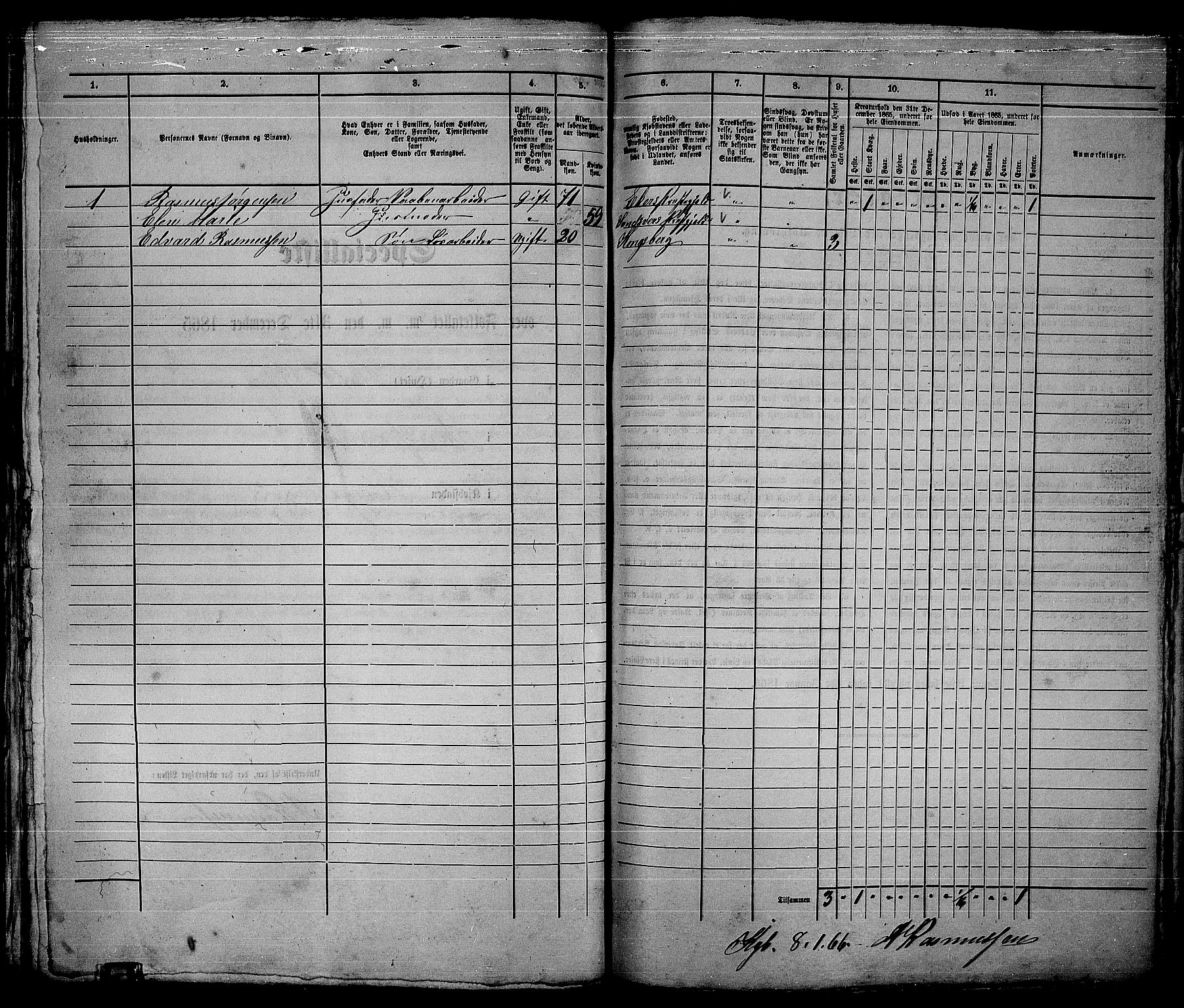 RA, 1865 census for Kongsberg/Kongsberg, 1865, p. 407