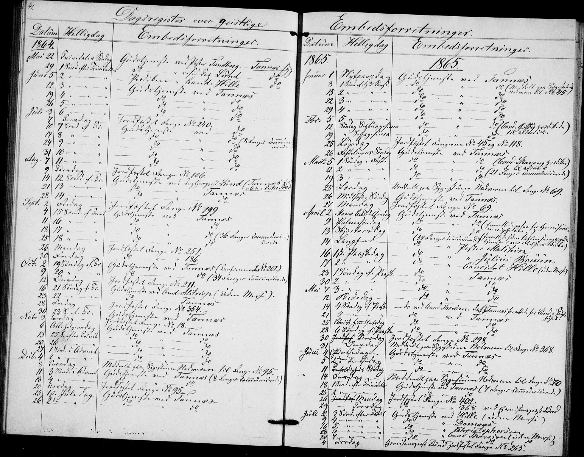 Akershus festnings slaveri Kirkebøker, SAO/A-10841/F/Fa/L0002: Parish register (official) no. 2, 1852-1883, p. 41