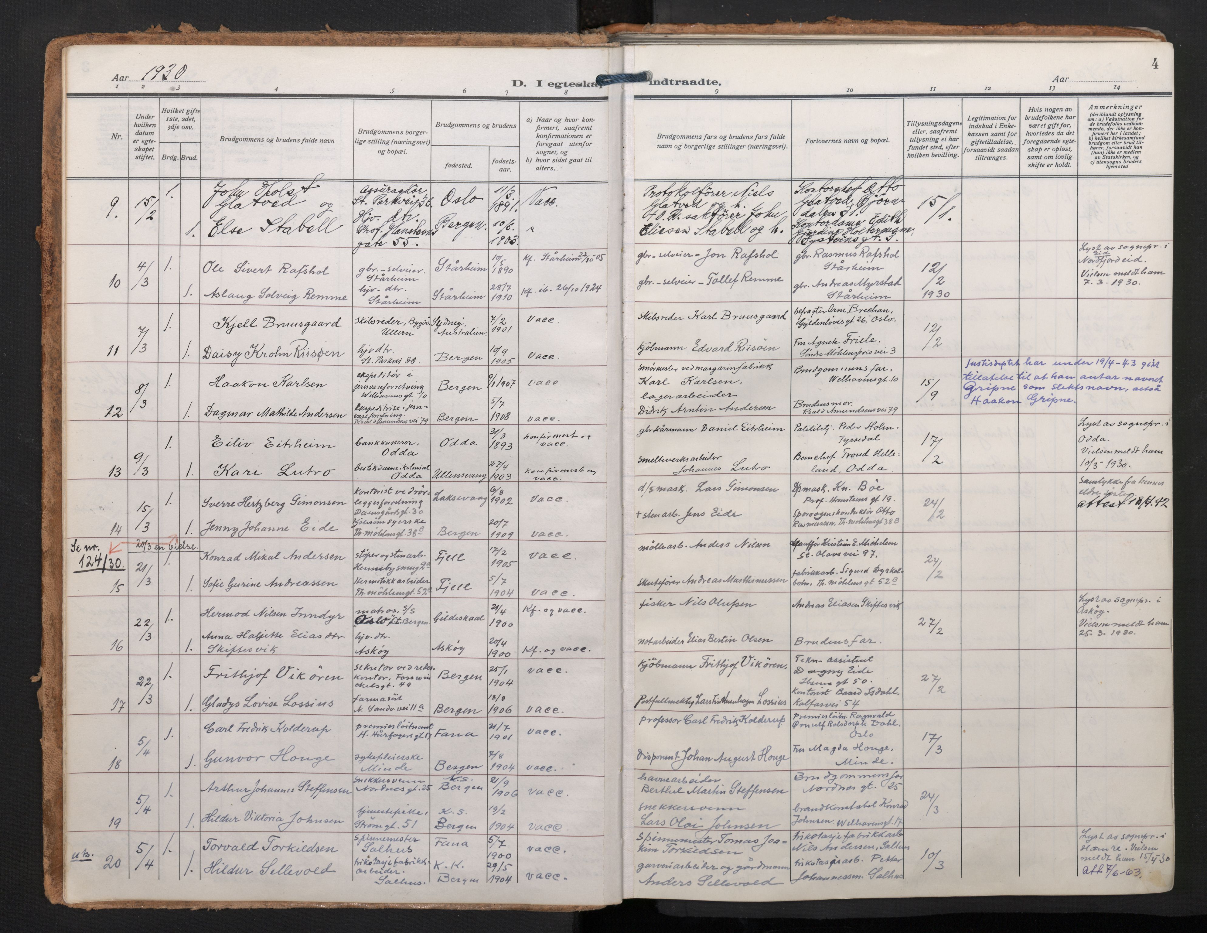 Johanneskirken sokneprestembete, AV/SAB-A-76001/H/Haa/L0014: Parish register (official) no. D 3, 1929-1949, p. 3b-4a