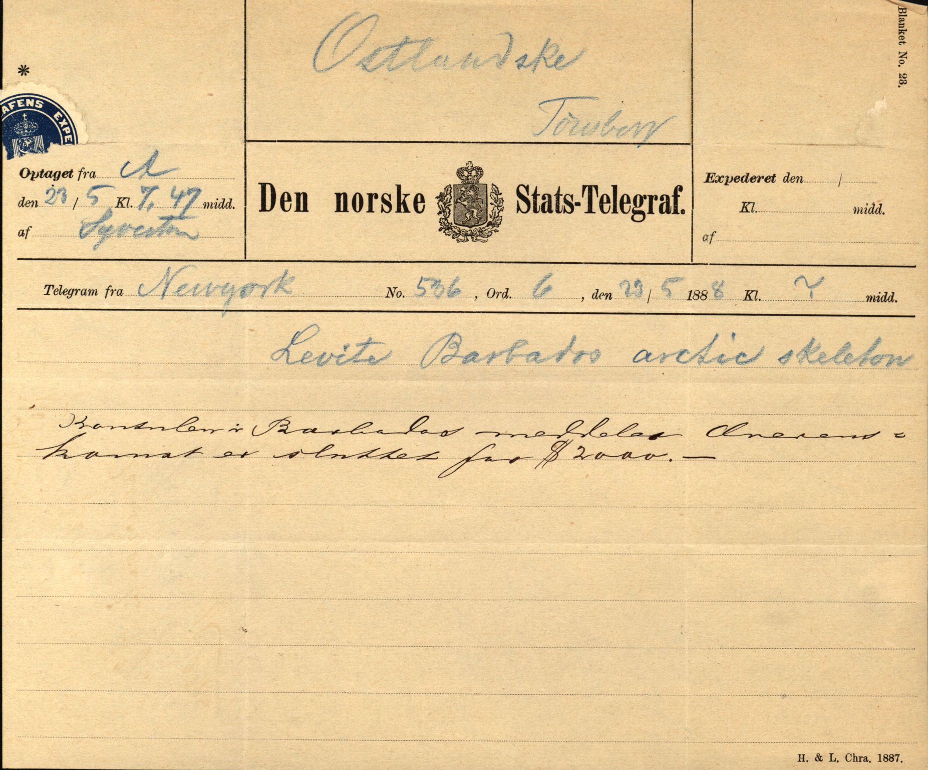 Pa 63 - Østlandske skibsassuranceforening, VEMU/A-1079/G/Ga/L0021/0003: Havaridokumenter / Inga av Drammen, Inga av Sandefjord, Primula, 1888-1889, p. 109