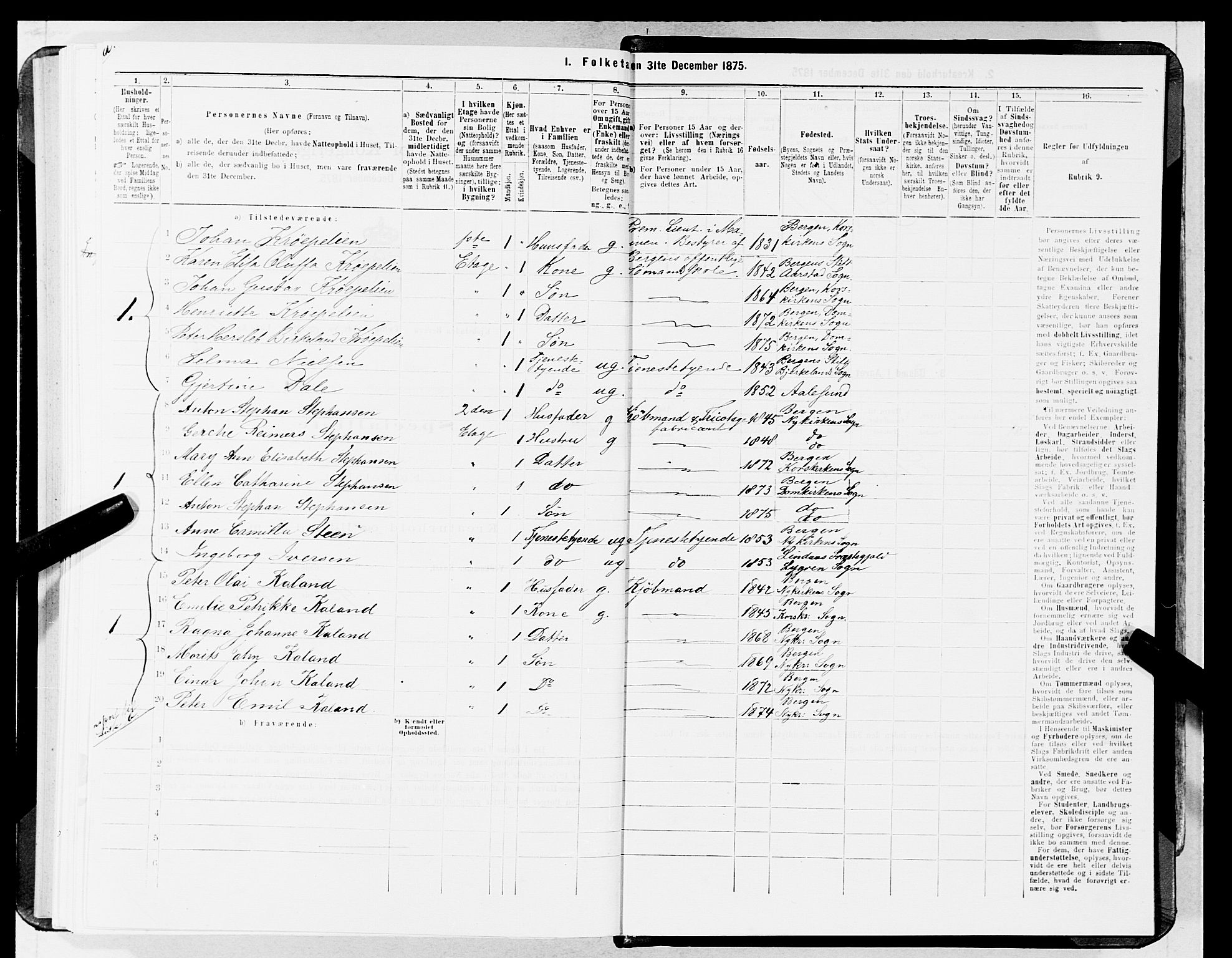 SAB, 1875 census for 1301 Bergen, 1875, p. 1876