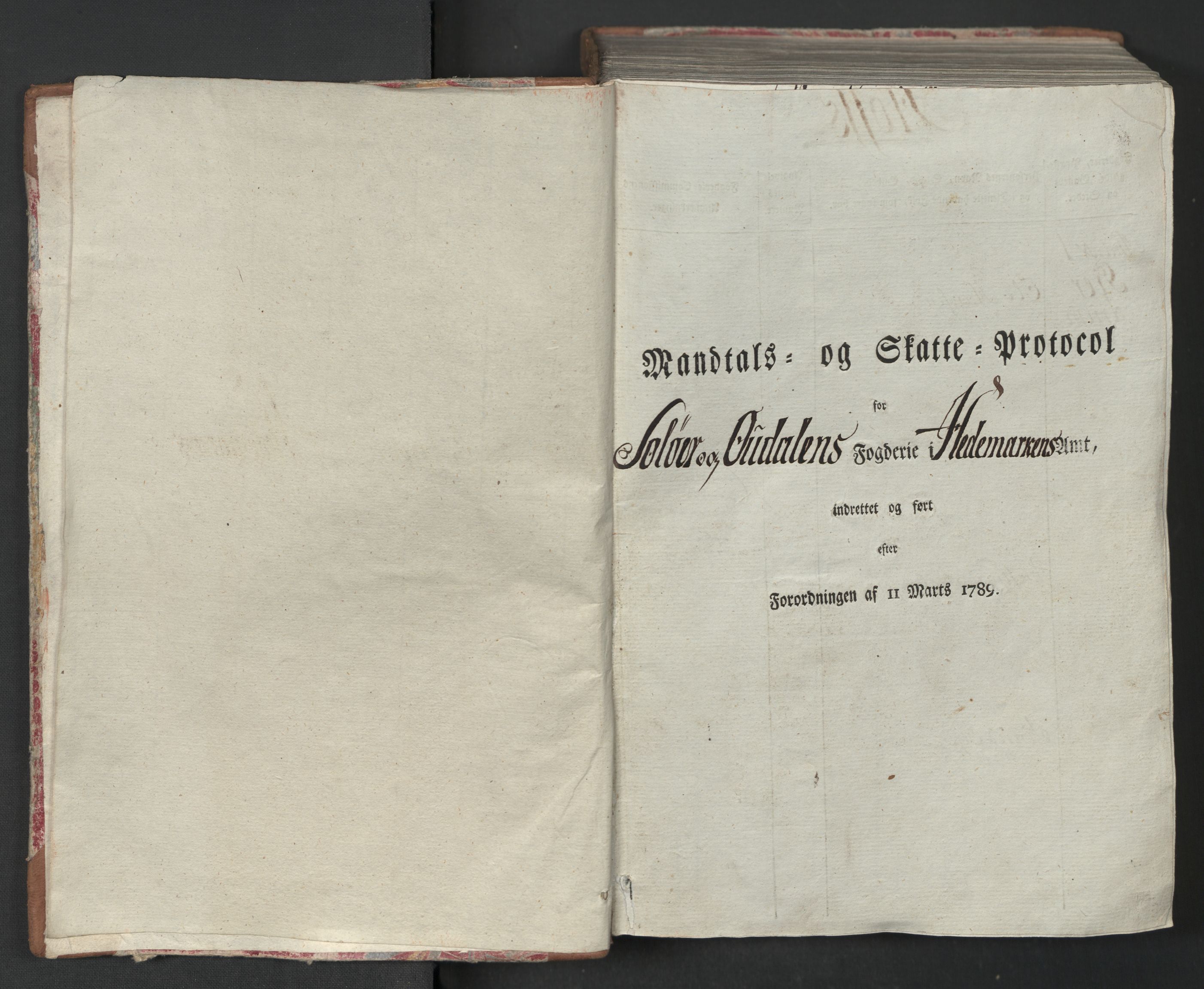 Rentekammeret inntil 1814, Reviderte regnskaper, Mindre regnskaper, RA/EA-4068/Rf/Rfe/L0044:  Solør og Odalen fogderi, 1789, p. 3