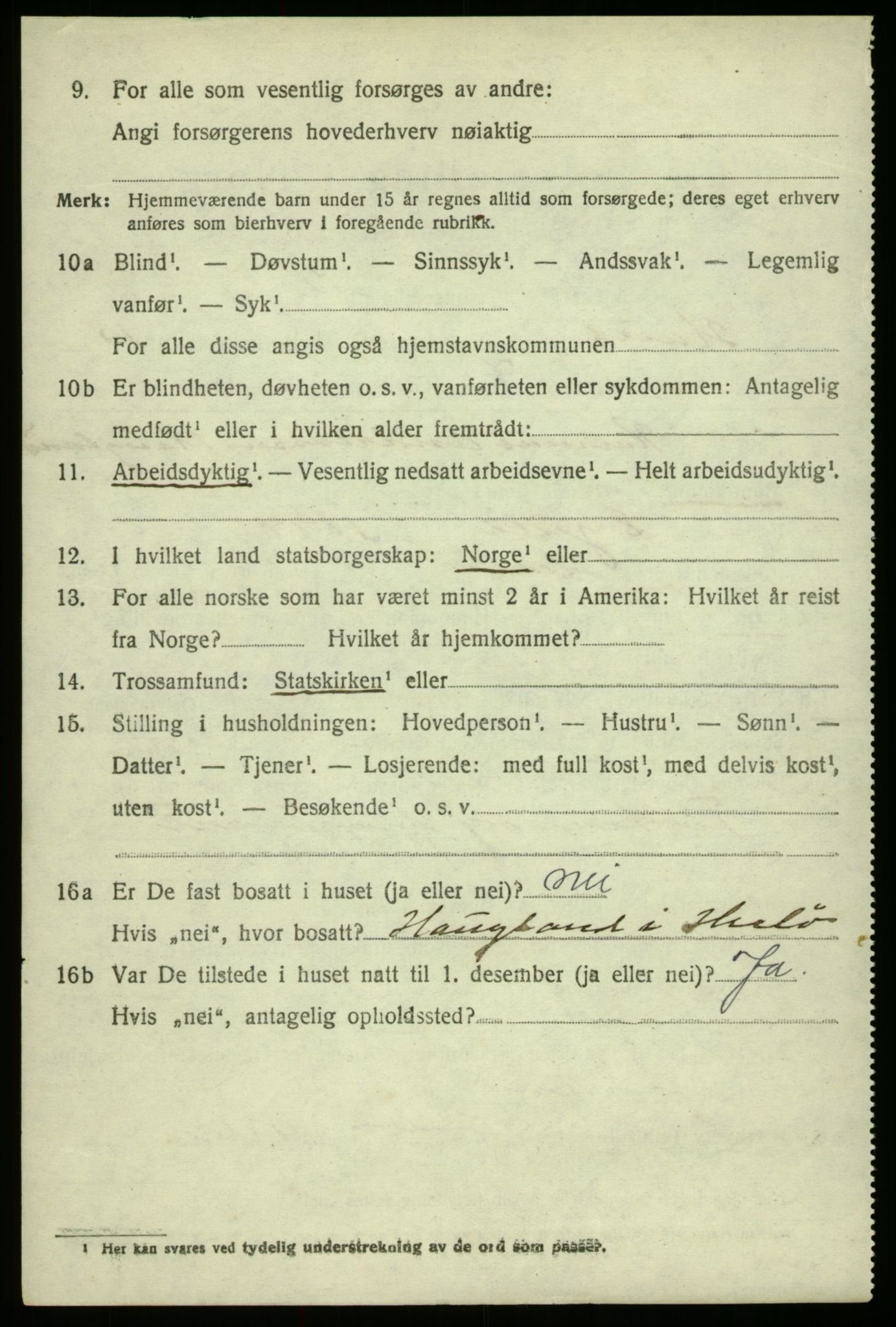 SAB, 1920 census for Haus, 1920, p. 10367