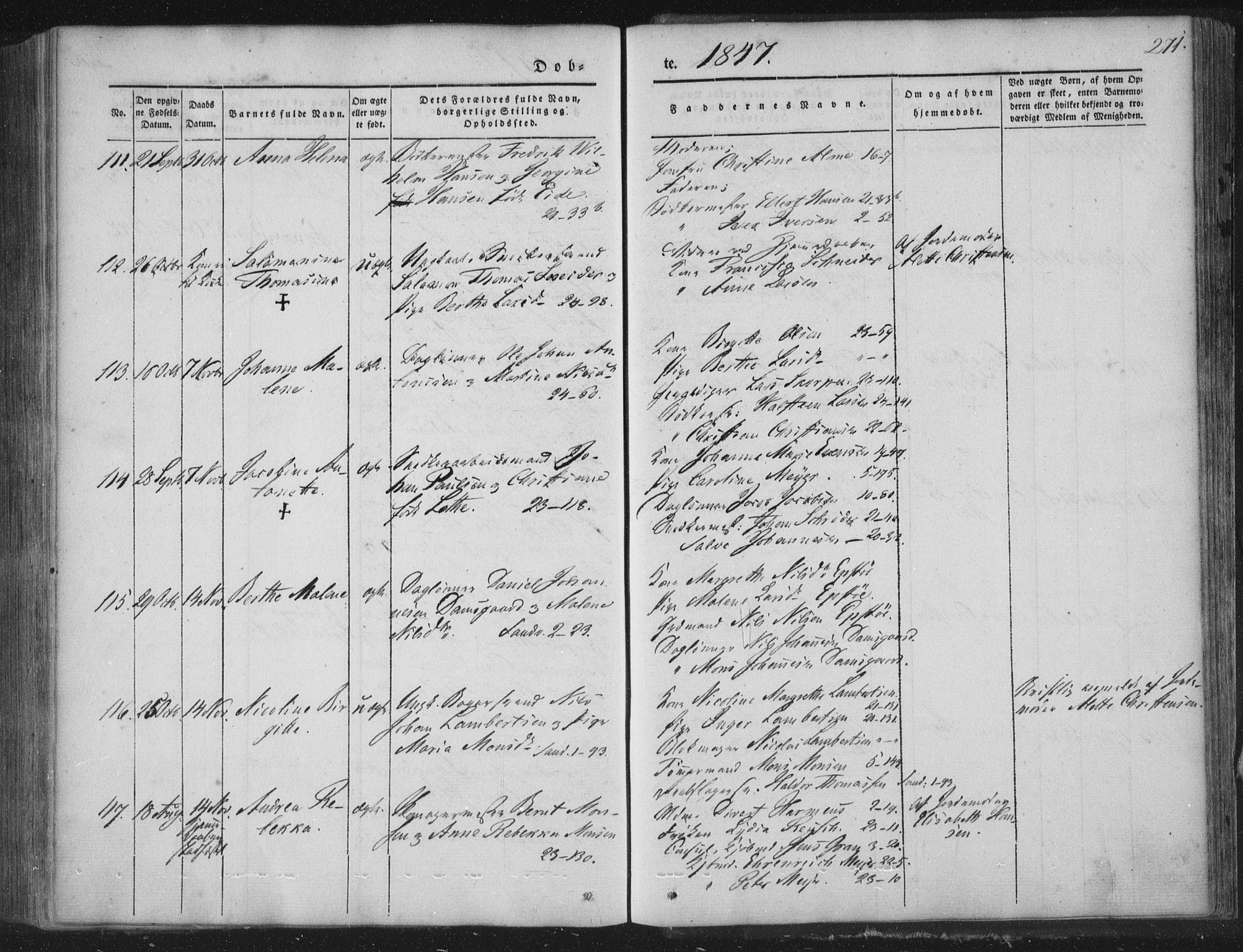 Korskirken sokneprestembete, AV/SAB-A-76101/H/Haa/L0016: Parish register (official) no. B 2, 1841-1851, p. 271