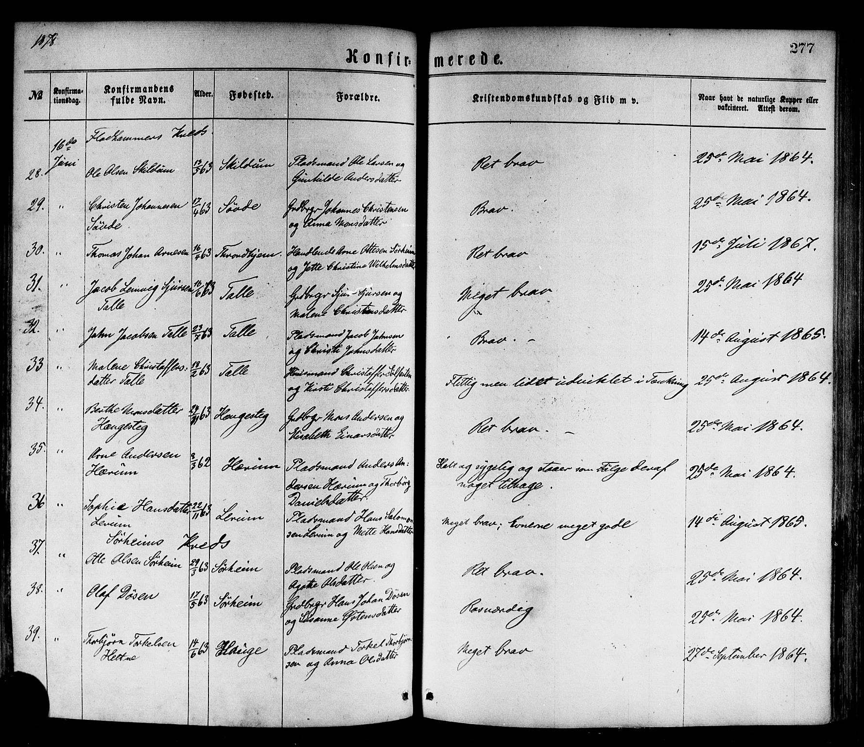 Luster sokneprestembete, AV/SAB-A-81101/H/Haa/Haaa/L0010: Parish register (official) no. A 10, 1871-1886, p. 277