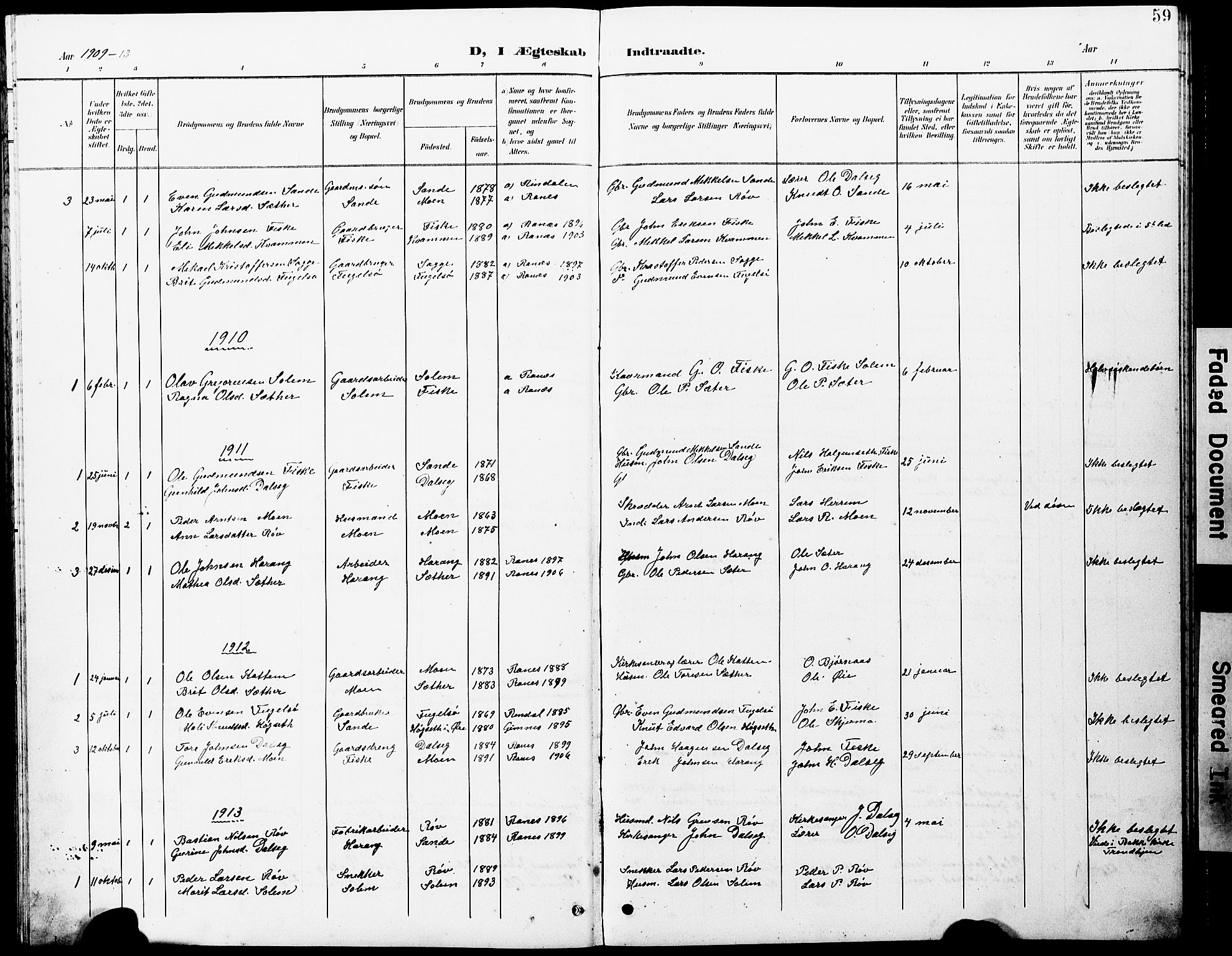 Ministerialprotokoller, klokkerbøker og fødselsregistre - Møre og Romsdal, SAT/A-1454/597/L1065: Parish register (copy) no. 597C02, 1899-1930, p. 59