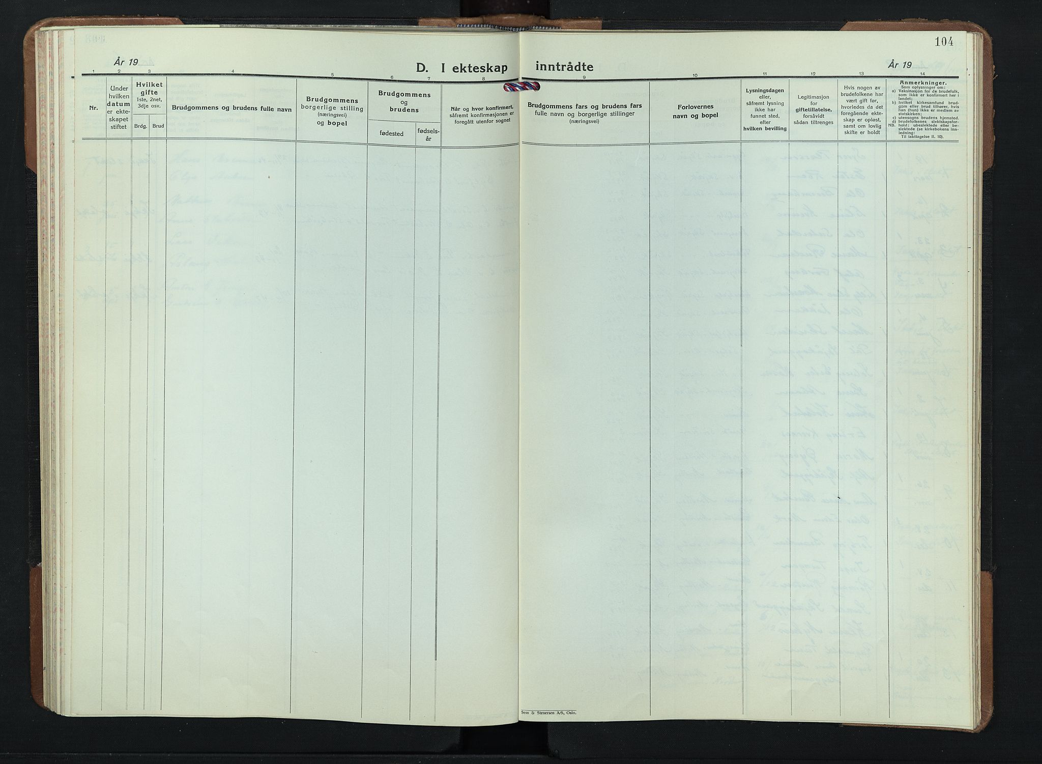 Skjåk prestekontor, SAH/PREST-072/H/Ha/Hab/L0007: Parish register (copy) no. 7, 1936-1958, p. 104