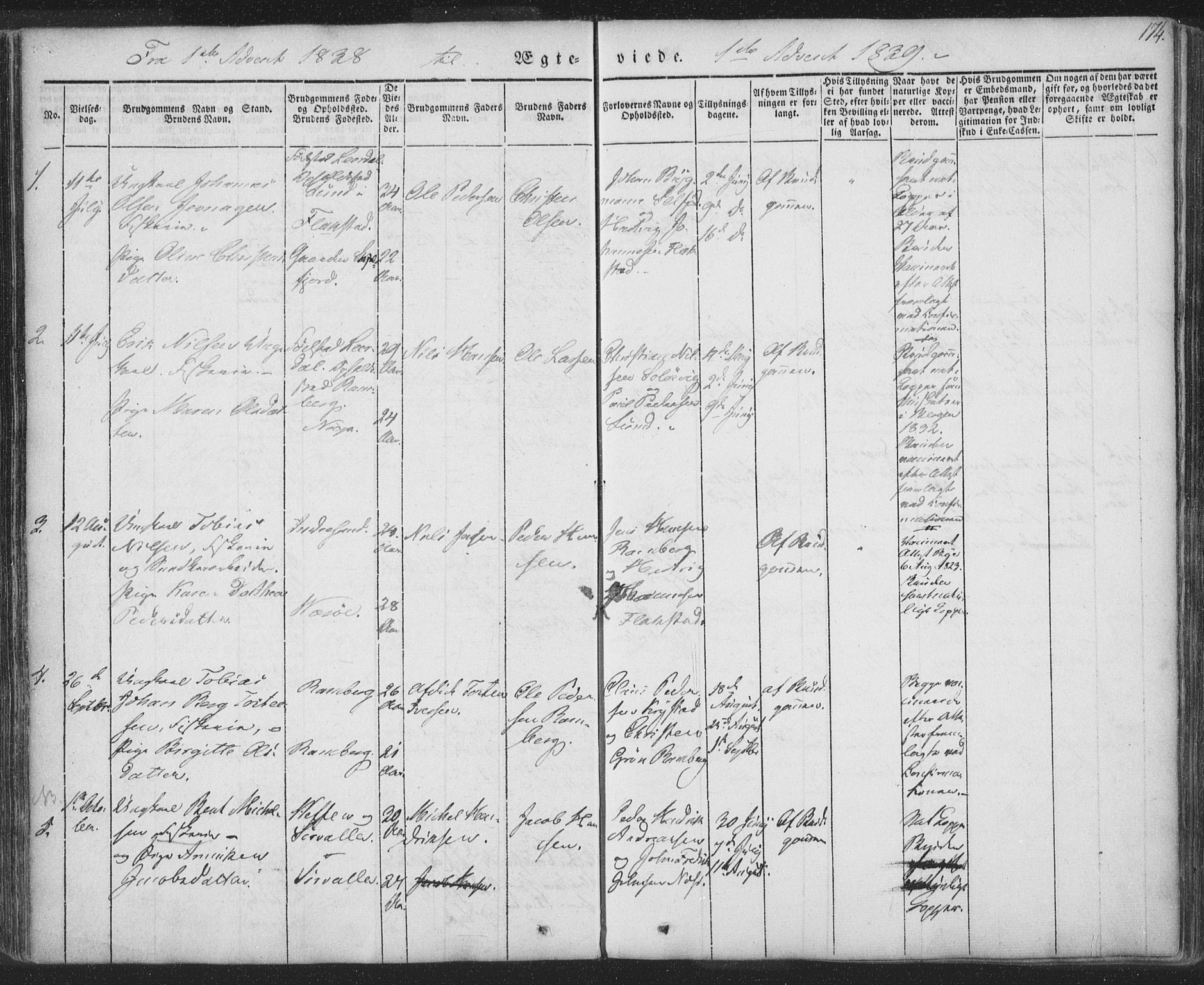 Ministerialprotokoller, klokkerbøker og fødselsregistre - Nordland, SAT/A-1459/885/L1202: Parish register (official) no. 885A03, 1838-1859, p. 174