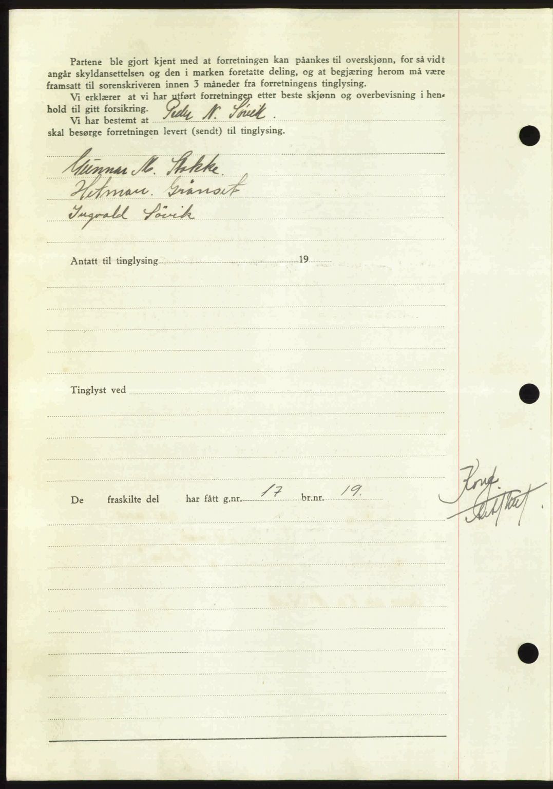 Nordmøre sorenskriveri, AV/SAT-A-4132/1/2/2Ca: Mortgage book no. A116, 1950-1950, Diary no: : 3398/1950