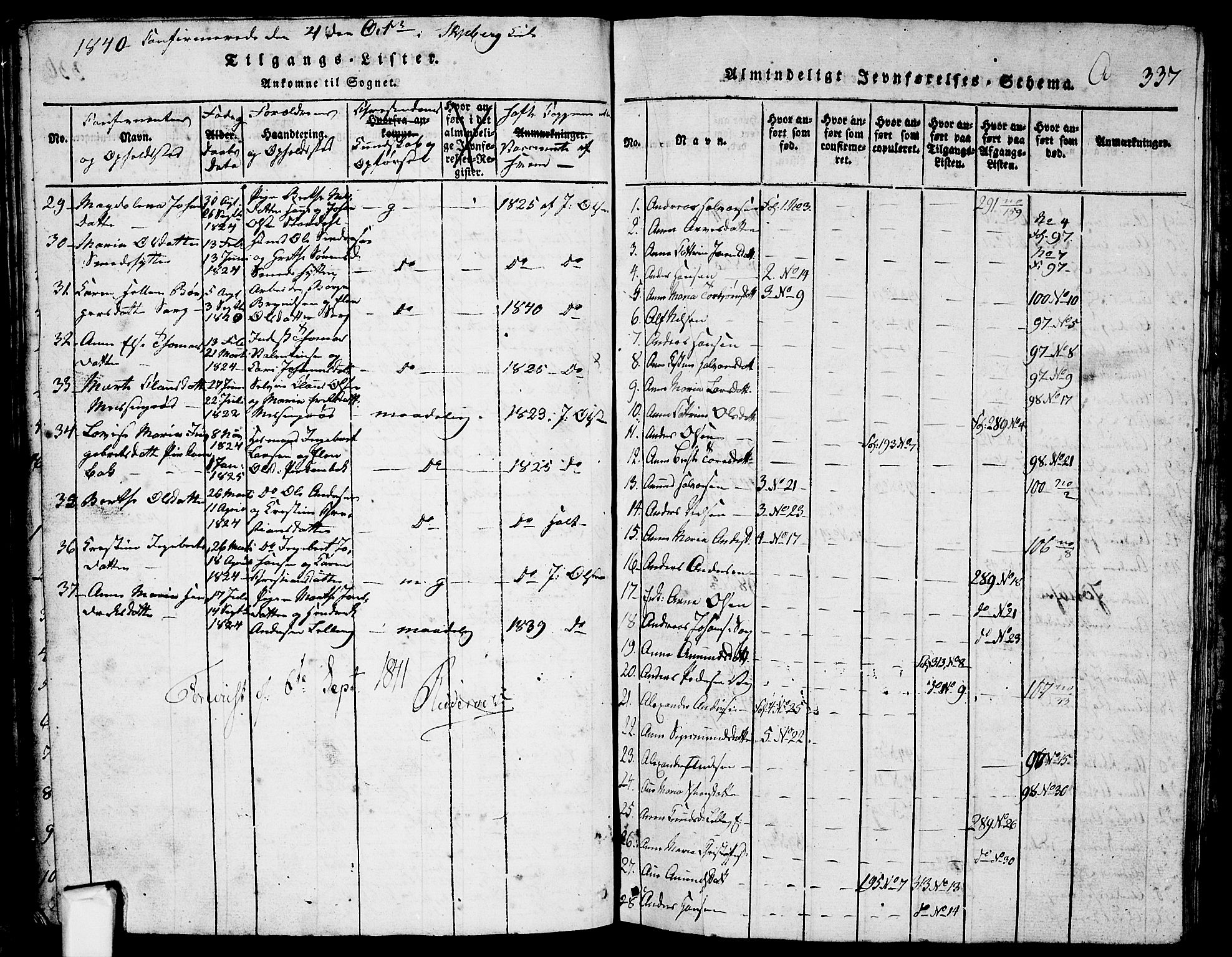 Skjeberg prestekontor Kirkebøker, AV/SAO-A-10923/G/Ga/L0001: Parish register (copy) no. I 1, 1815-1830, p. 337