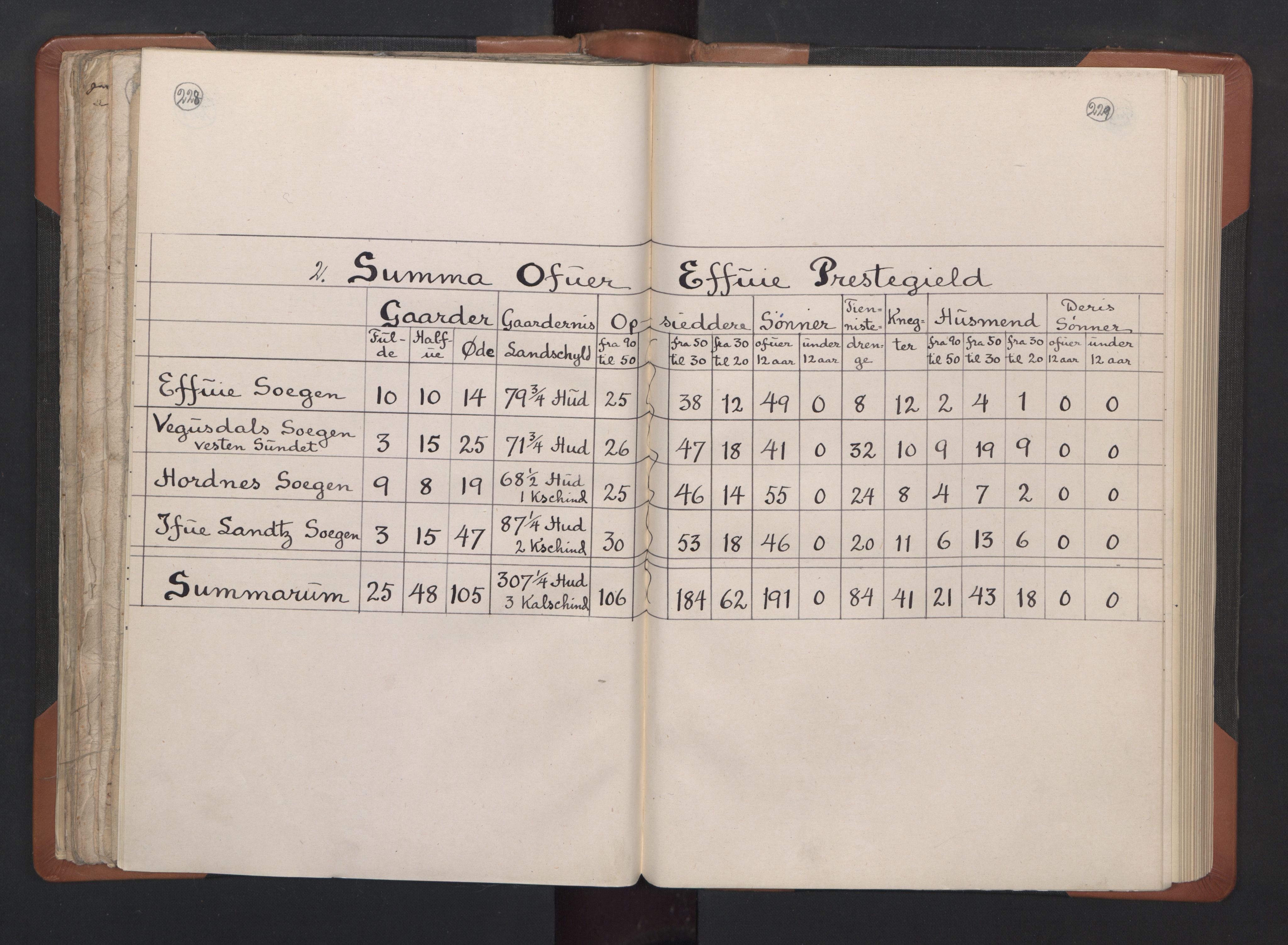 RA, Vicar's Census 1664-1666, no. 14: Råbyggelag deanery, 1664-1666, p. 228-229